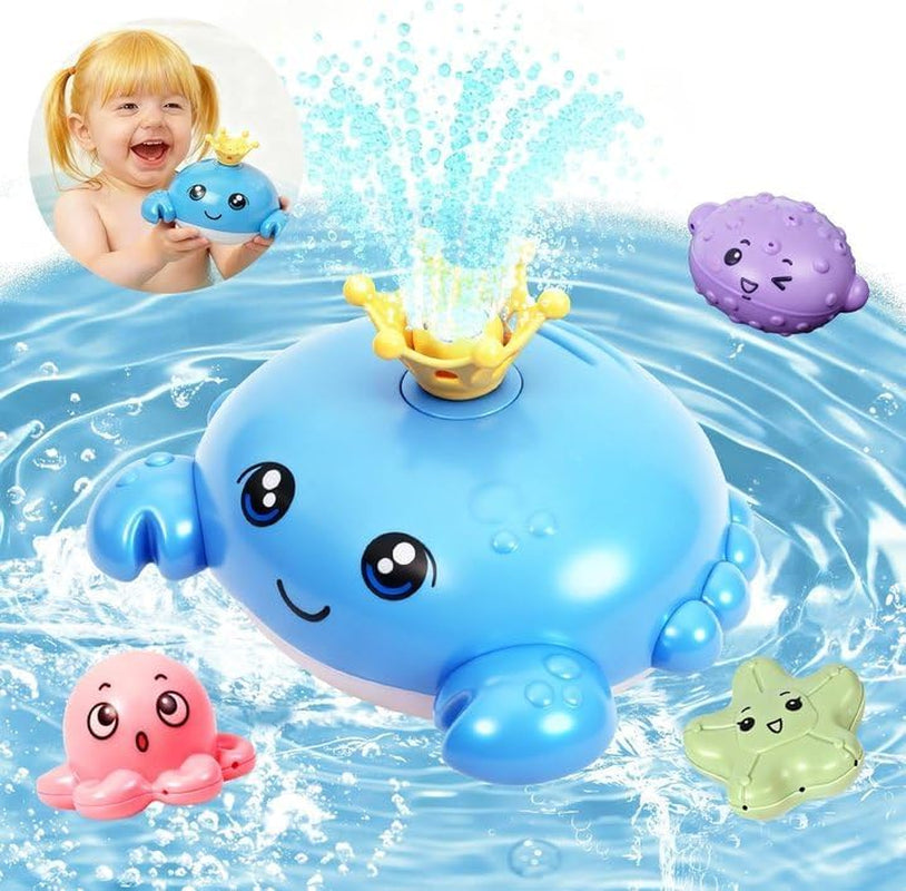 Jouet Bain De Crabe,Automatique Jet D'Eau Jouet De Bain Pour Bebe,Lumière LED 3 Couleurs,4 Têtes De Pulvérisation,Arroseur Baignoire Fontaine D'Eau Jouets,Jouets De Pour Bébé Enfant 1-4 Ans