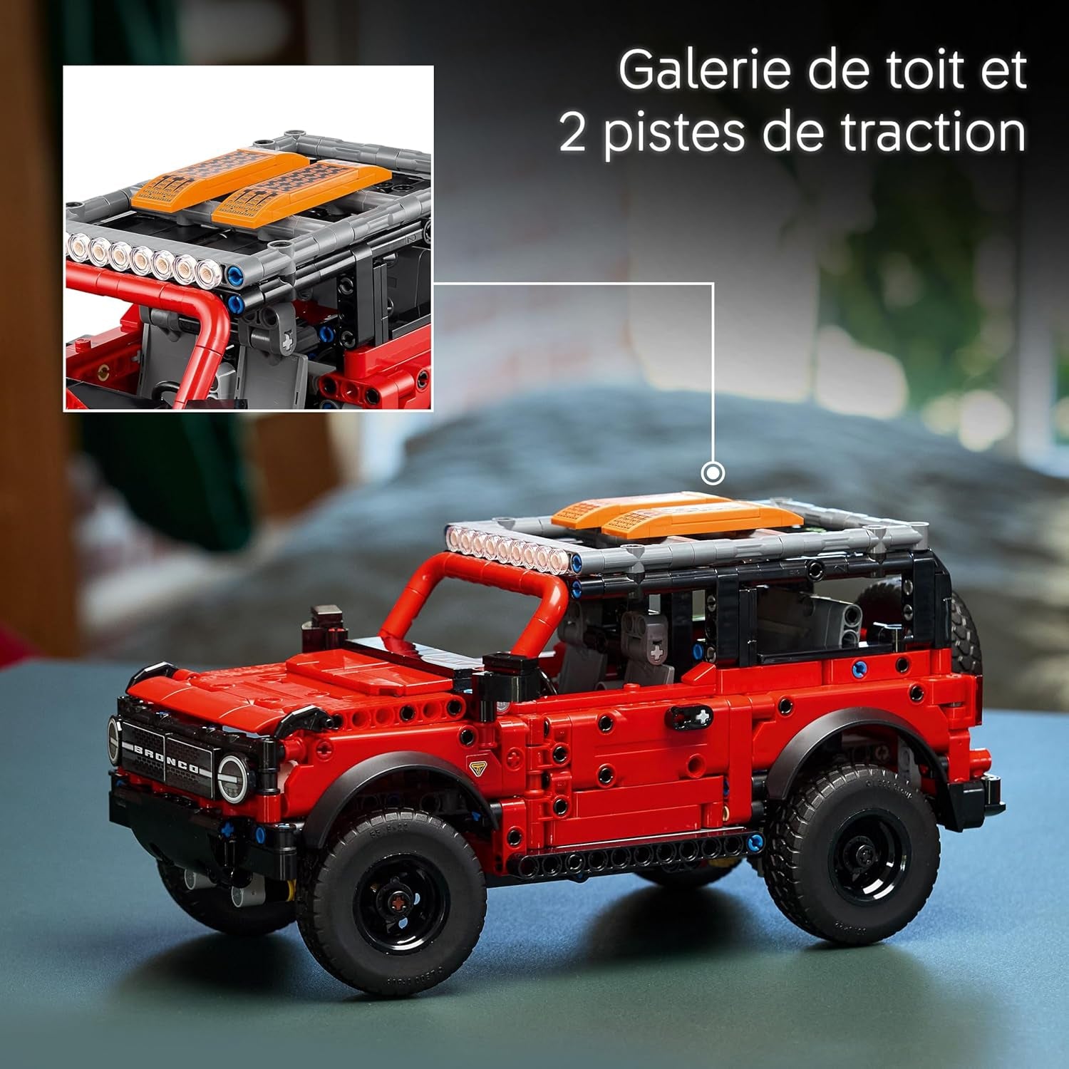 Technic SUV Ford Bronco - Jeu De Construction De Voiture 4X4 - Maquette Avec Portes Ouvrantes, Moteur V6, Suspension & Direction - Cadeau Collector Pour Garçon Dès 9 Ans 42213