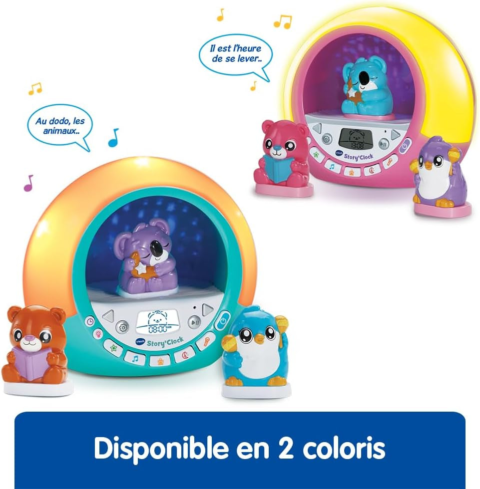 - Story'Clock Bleu Ma Conteuse-Réveil - Veilleuse Réveil Éducatif Jour/Nuit - Coach Sommeil Enfant - Boîte À Histoires, 3 Figurines Et Projections - Cadeau Enfant Dès 3 Ans - Contenu En Français