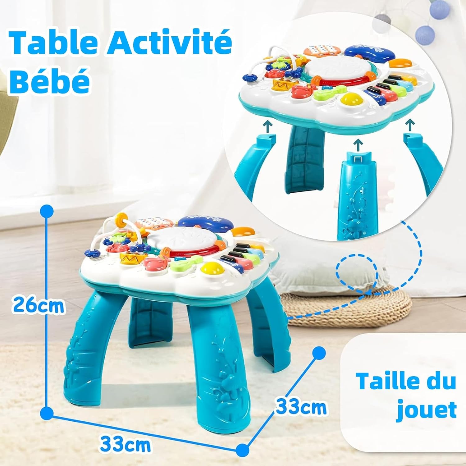 Jouet Bebe 1 an - Table Activité Bébé 6 En 1 Jouet Enfant Jeux Bebe 1 2 3 Ans Fille Garçon Table D'Activité Musicale Bebe Jouet Eveil Éducatif Cadeau Pour Noel Enfant