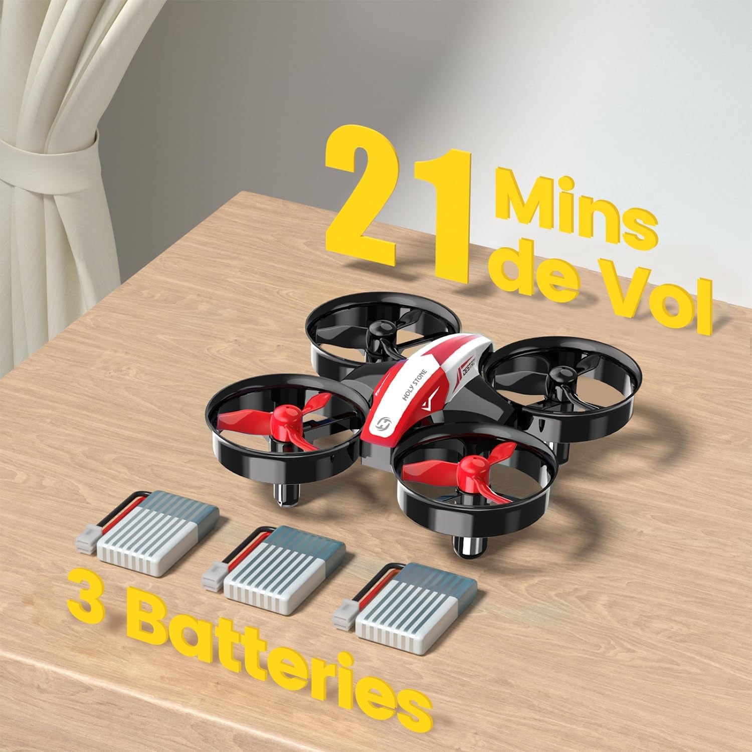 HS210 Mini Drone Quadricoptère Pour Enfants Et Débutants Avec Vol Automatique, Flips 3D, Mode Sans Tête Et Piles Supplémentaires, Pour Garçons Et Filles, Rouge