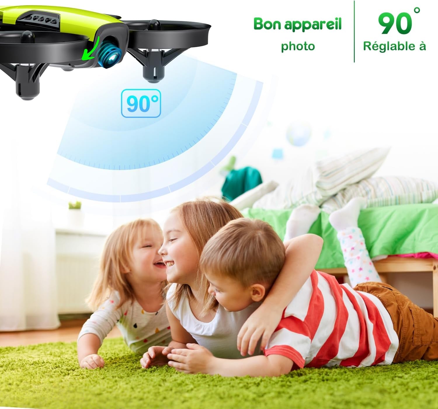 | Drone Avec Caméra Comme Cadeau Pour Enfants(8+), Mini Drone Télécommandé Avec Vidéo Et Photos, Vol Sécurisé, 21 Minutes De Temps De Vol, Trois Piles, C0 (Cadeau De Noël Idéal)