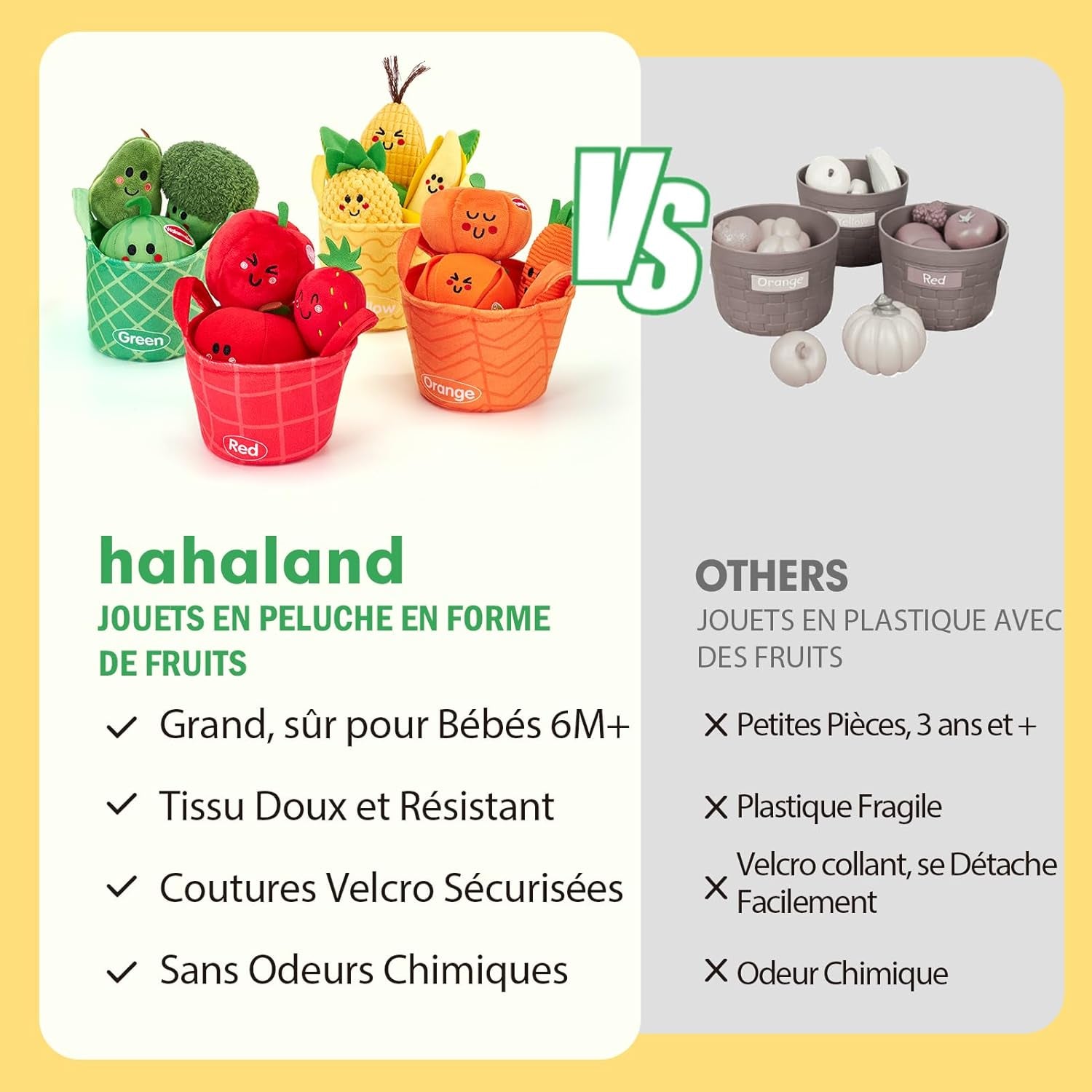 Jouet Bebe 6 Mois Jouet Eveil Bebe 6-12 Mois, 16 Pièces Fruits Et Legumes Jouets En Peluche Avec Panier, Jouet Sensoriel Bebe Jeux Montessori Cadeau Bebe 1 an Garçon Fille