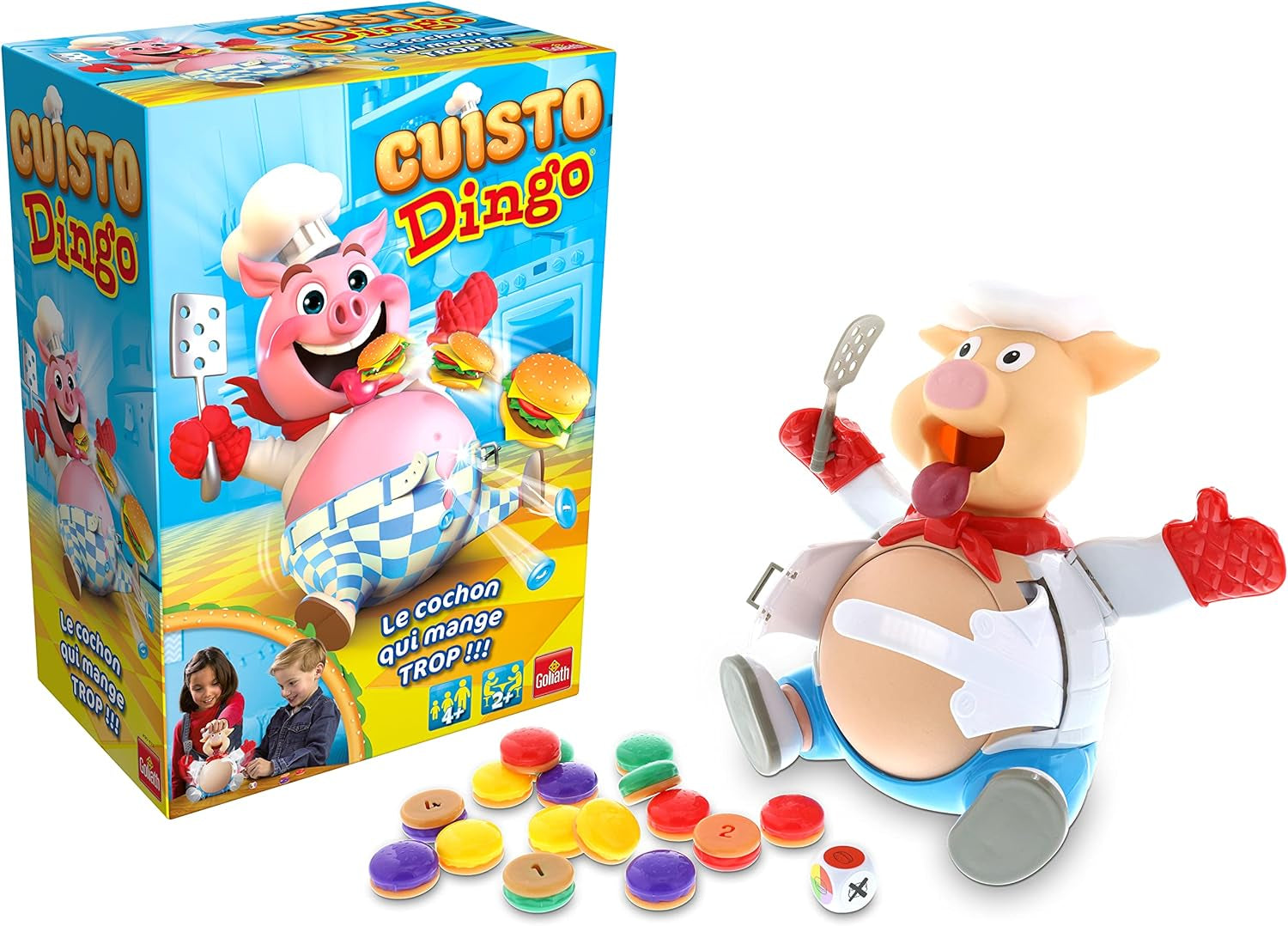 - CUISTO DINGO - Jeu De Société Pour Enfants Dès 4 Ans - Nourris Le Cochon Sans Faire Exploser Son Ventre - Jeu Rigolo Et Familial - À Jouer Entre Amis Ou En Famille - De 2 À 4 Joueurs