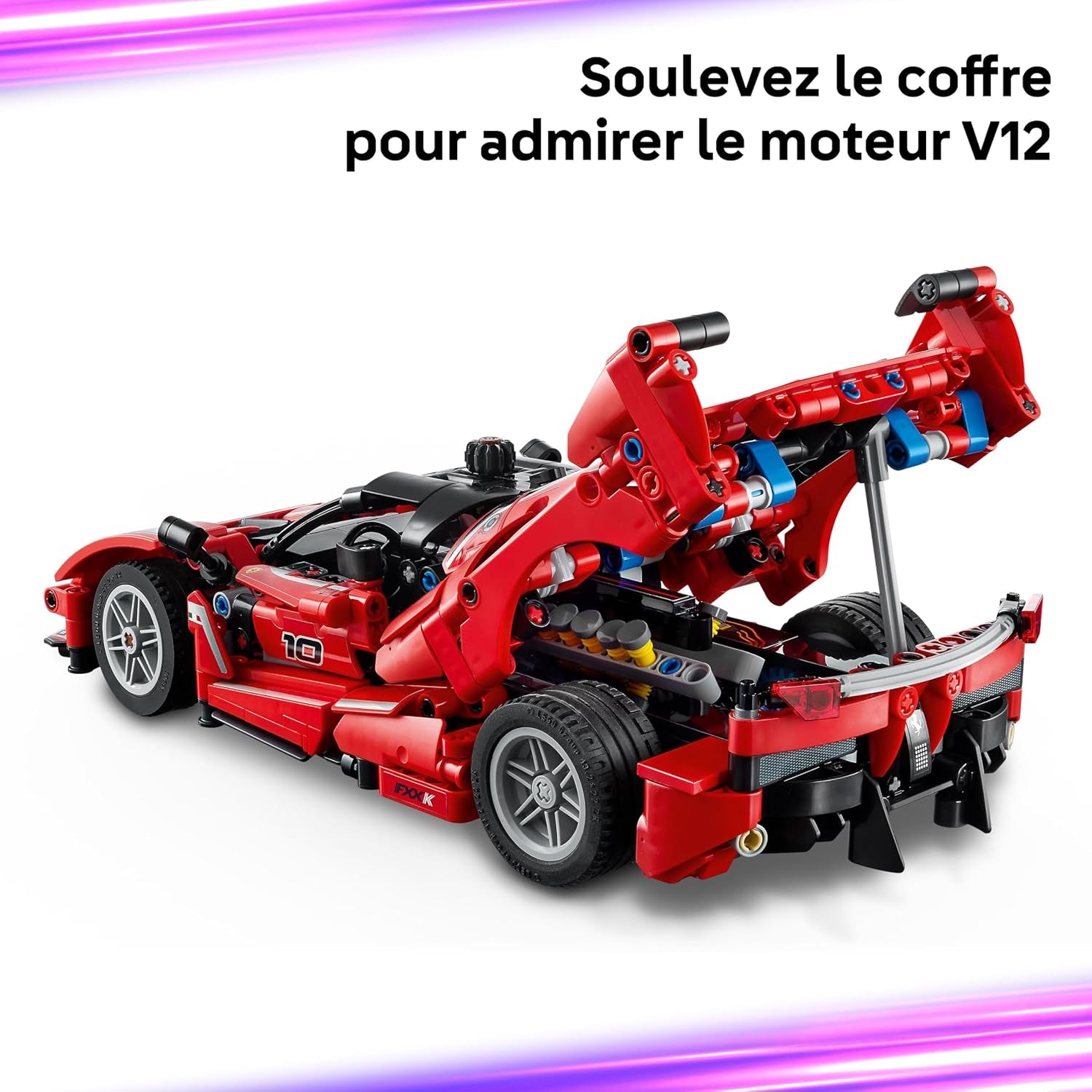 Technic Ferrari FXX K - Jouet Voiture De Course - Maquette De Construction Avec Moteur V12, Différentiel & Pistons Mobiles - Décoration Automobile - Cadeau Pour Garçon Dès 10 Ans 42212
