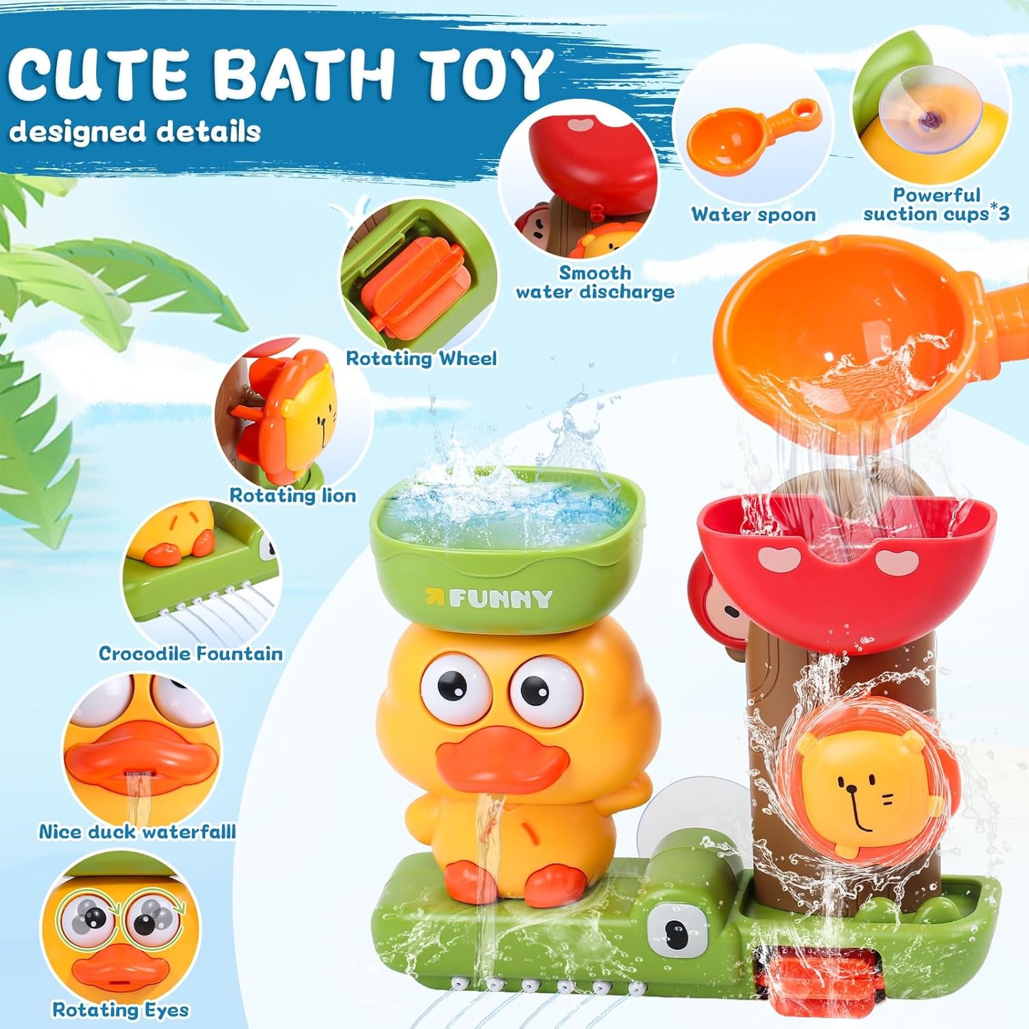Jouet De Bain, Jouet Bain Bébé, Jouets Bain Enfant 1 2 3 Ans, Jeux Bain Bebe 1 2 3 An,Cadeau Garcon Fille 1-3 An,Jouet Enfant 1-3 An,Jouets De Bain Pour Bebe,Jouet Bain Bebe 6-12-18Mois