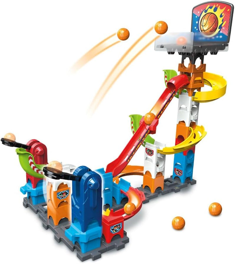 - Marble Rush, Circuit À Billes Basketball Set S500, Jeu De Construction Et De Catapultes Avec Panier De Basket, 41 Pièces, 6 Billes, Cadeau Enfant Dès 4 Ans - Contenu En Français