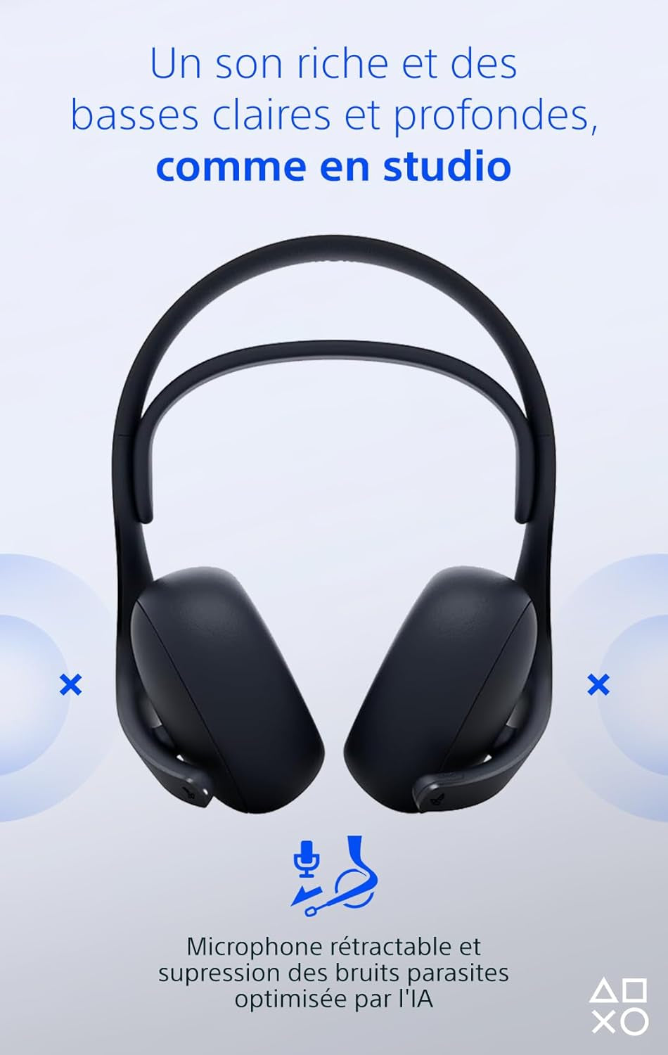 Sony, Casque-Micro Sans Fil Pulse Elite 5, PC Et Mac, Réduction De Bruit, 30H D’Autonomie, Couleur : Noire