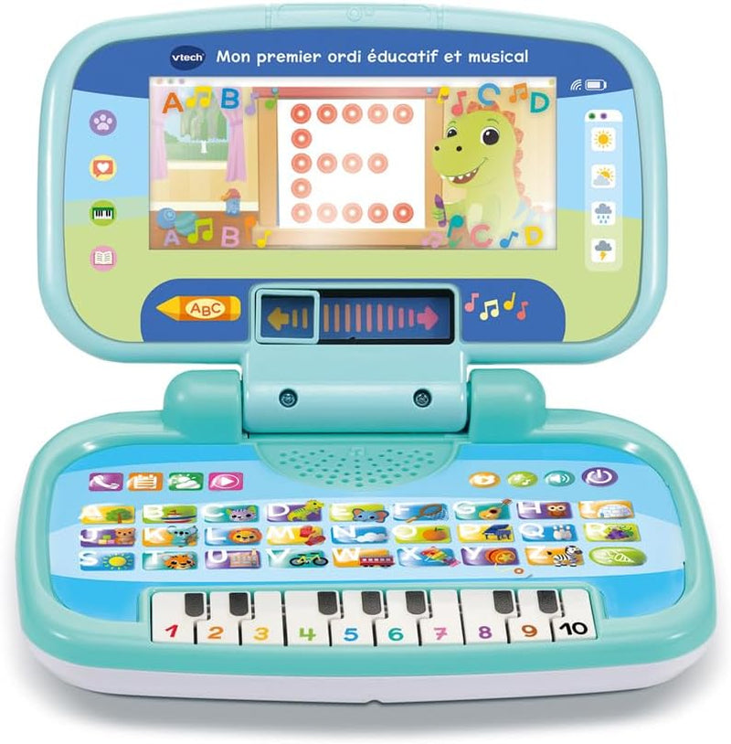 - Mon Premier Ordi Éducatif Et Musical, Ordinateur Portable Enfant Avec Écran Animé, Clavier ABC, Poignée De Transport Et 7 Jeux Éducatifs, Cadeau Enfant De 2 Ans À 5 Ans - Contenu En Français