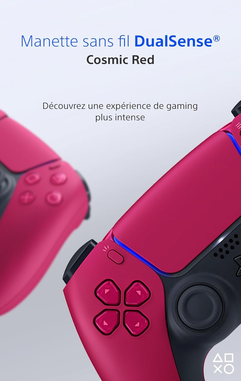 Sony, Manette  5 Officielle Dualsense, Sans Fil, Batterie Rechargeable, Bluetooth, Compatible Avec PS5 Et PC, Couleur : Cosmic Red