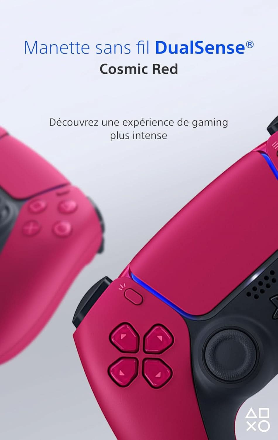 Sony, Manette  5 Officielle Dualsense, Sans Fil, Batterie Rechargeable, Bluetooth, Compatible Avec PS5 Et PC, Couleur : Cosmic Red
