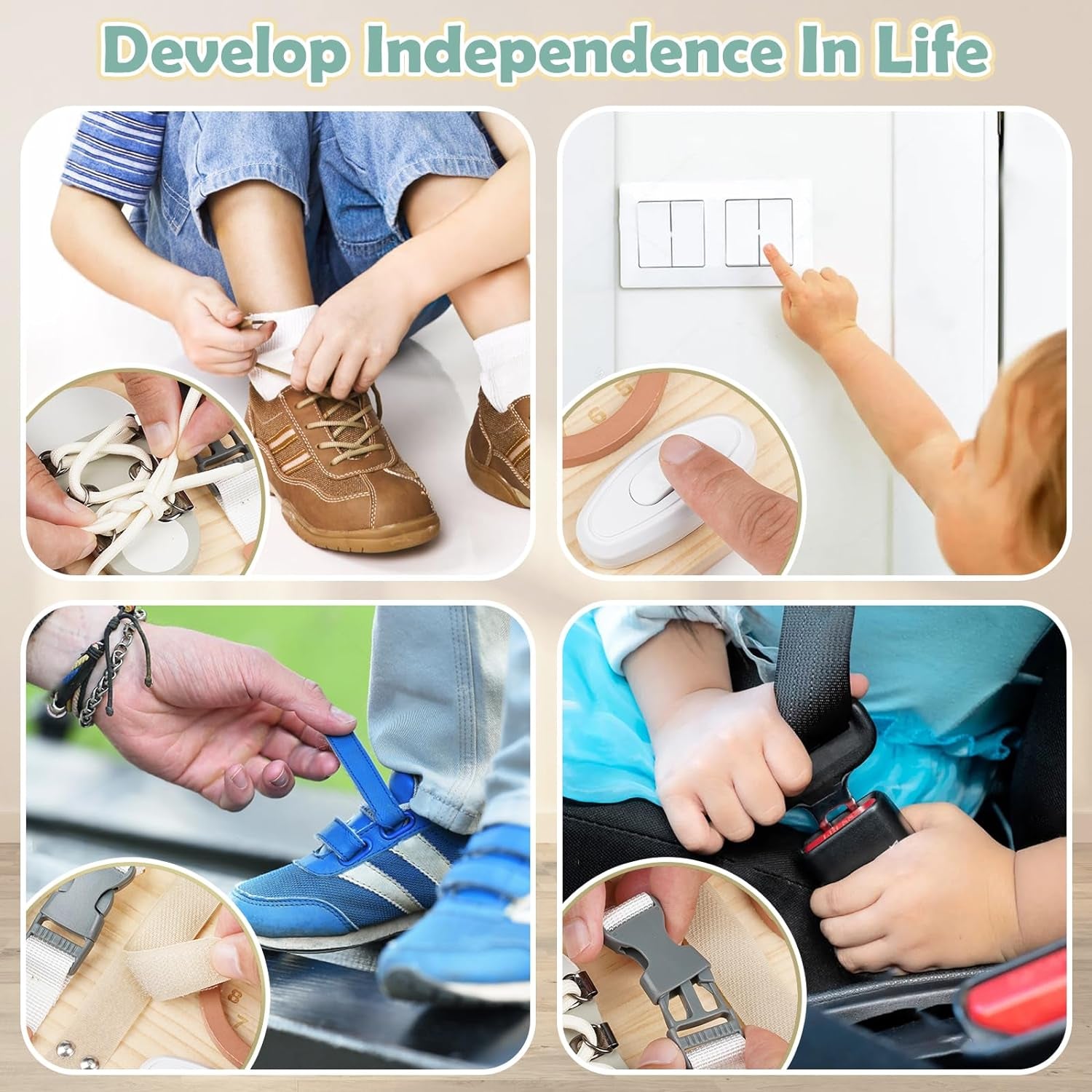 Busy Board Montessori - Planche Activité Montessori Tableau Activité Sensoriel Parcours Motricité Bébé Jeux Educatif Jouet Enfant Pour Garcon Fille