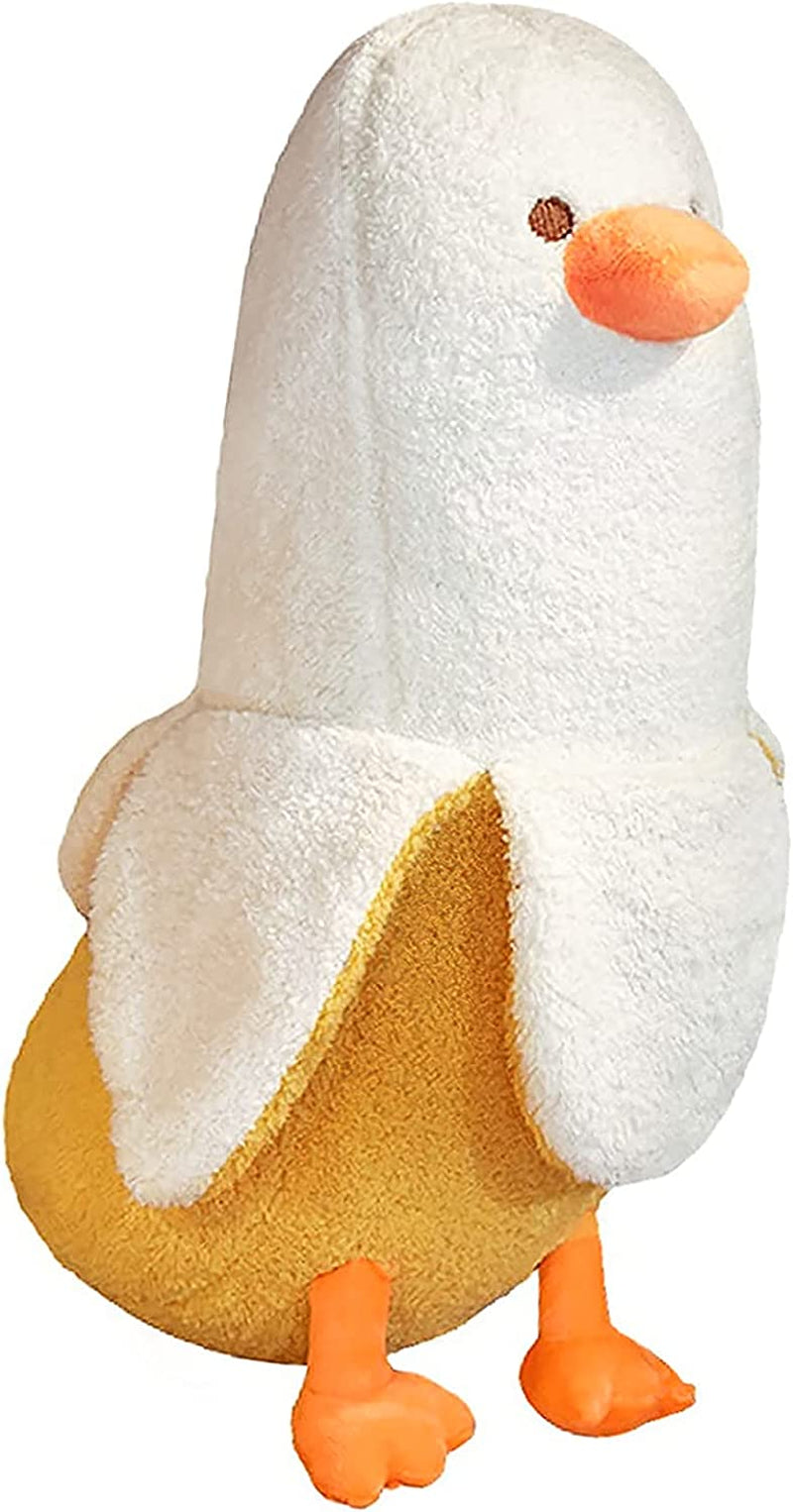 Shownicer Oreiller En Peluche Canard, Animaux En Peluche, Kawaii Banane Canard Peluche Géante, Jouet Doux Animal Poupée, Coussin Câlin, Cadeau Pour Enfants Filles 12+ Ans (Blanc, 30Cm)