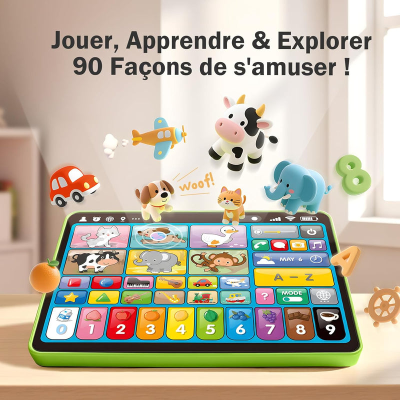 Jouet Bebe 1 an Musique Tablette Éducative Enfants Et 39 Touches Interactives, Ordinateur Enfant Tablette D'Apprentissage Jeux D Eveil Bebe Jouet Enfant 1 an Cadeau Bebe 1 2 3 Ans
