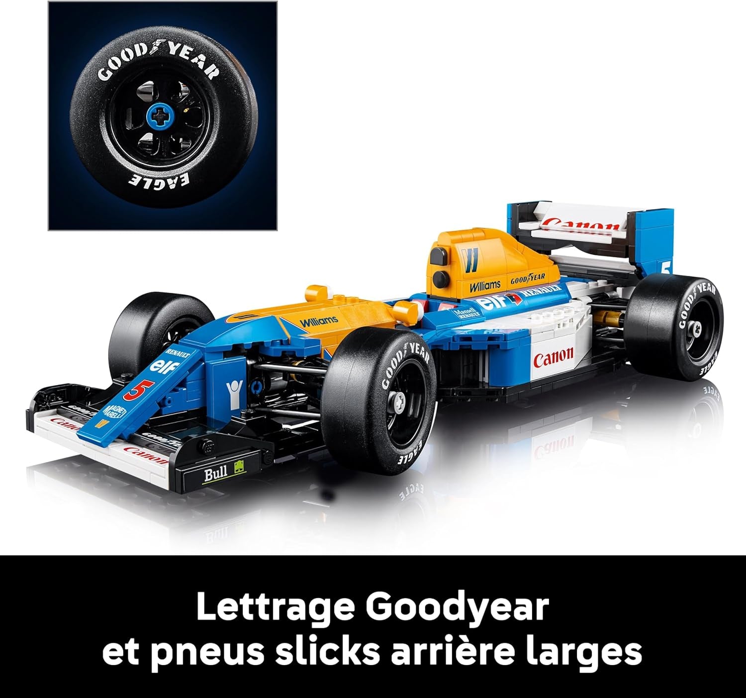 Icons Williams Racing FW14B Et Nigel Mansell - Maquette De Voiture De F1 - Inclut Minifigurine Collector De Pilote Avec Trophée Et Casque - Idée Cadeau Pour Adulte Et Adolescent 10353
