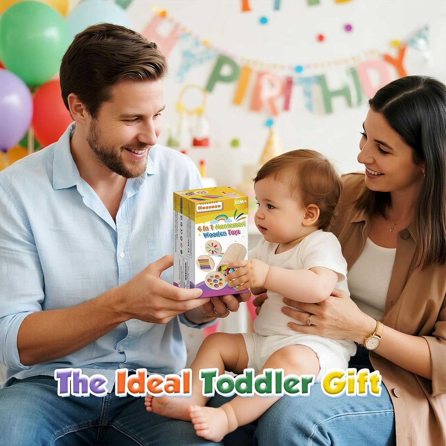 Jouet Enfant 1 2 3 Ans, 4 En 1 Jeux Montessori 1 2 3 Ans, Jouet Bebe 1 2 Ans, Apprendre Les Couleurs Jeu Educatif 1-3 Ans Avec Sac De Rangement