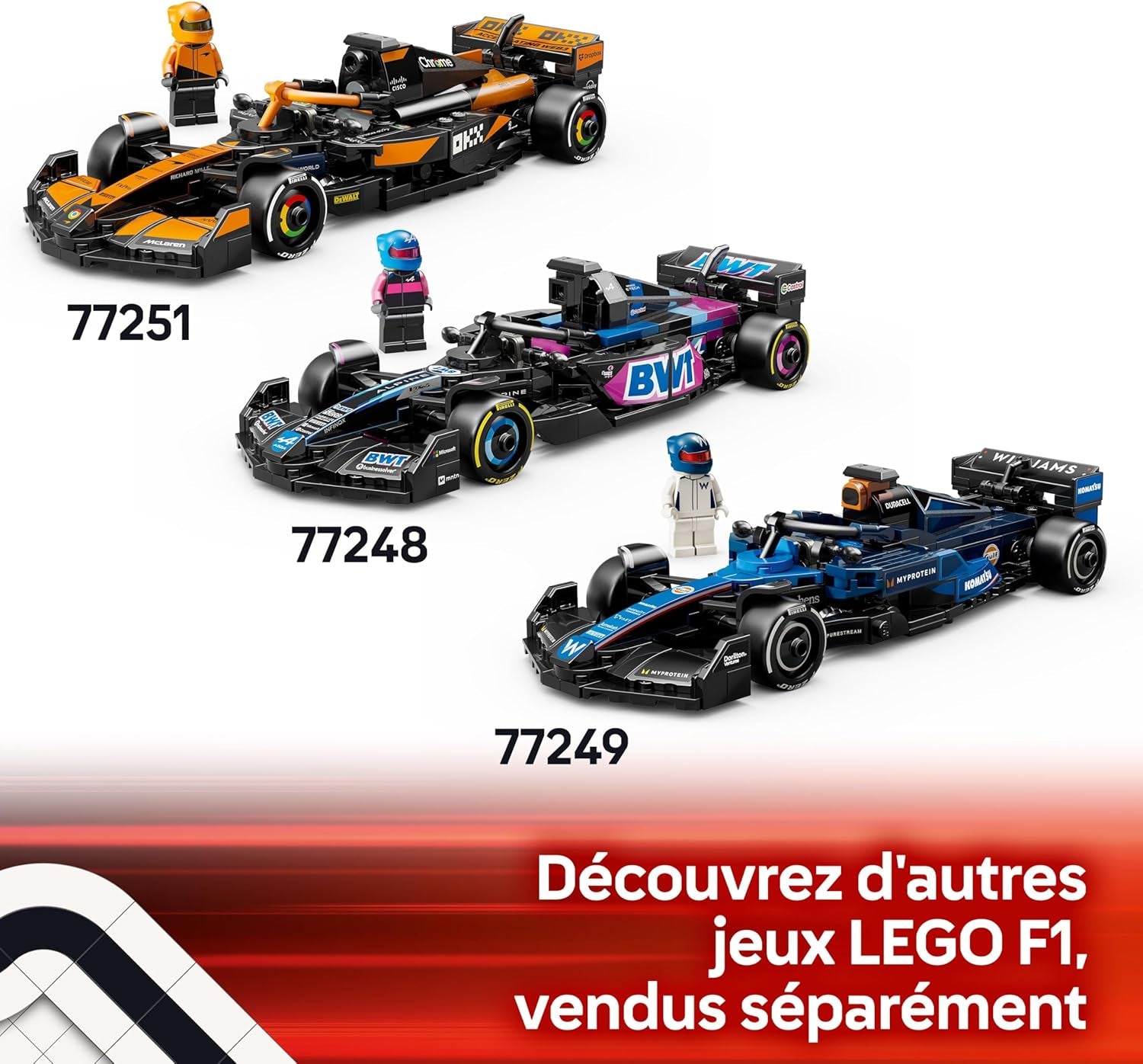 Speed Champions Voiture F1 Mercedes-Amg W15 - Voiture De Course Avec Minifigurine Collector De Pilote De Formule 1 - Maquette Pour Garçons Et Filles Dès 10 Ans Ou Fans De Sport Automobile 77244