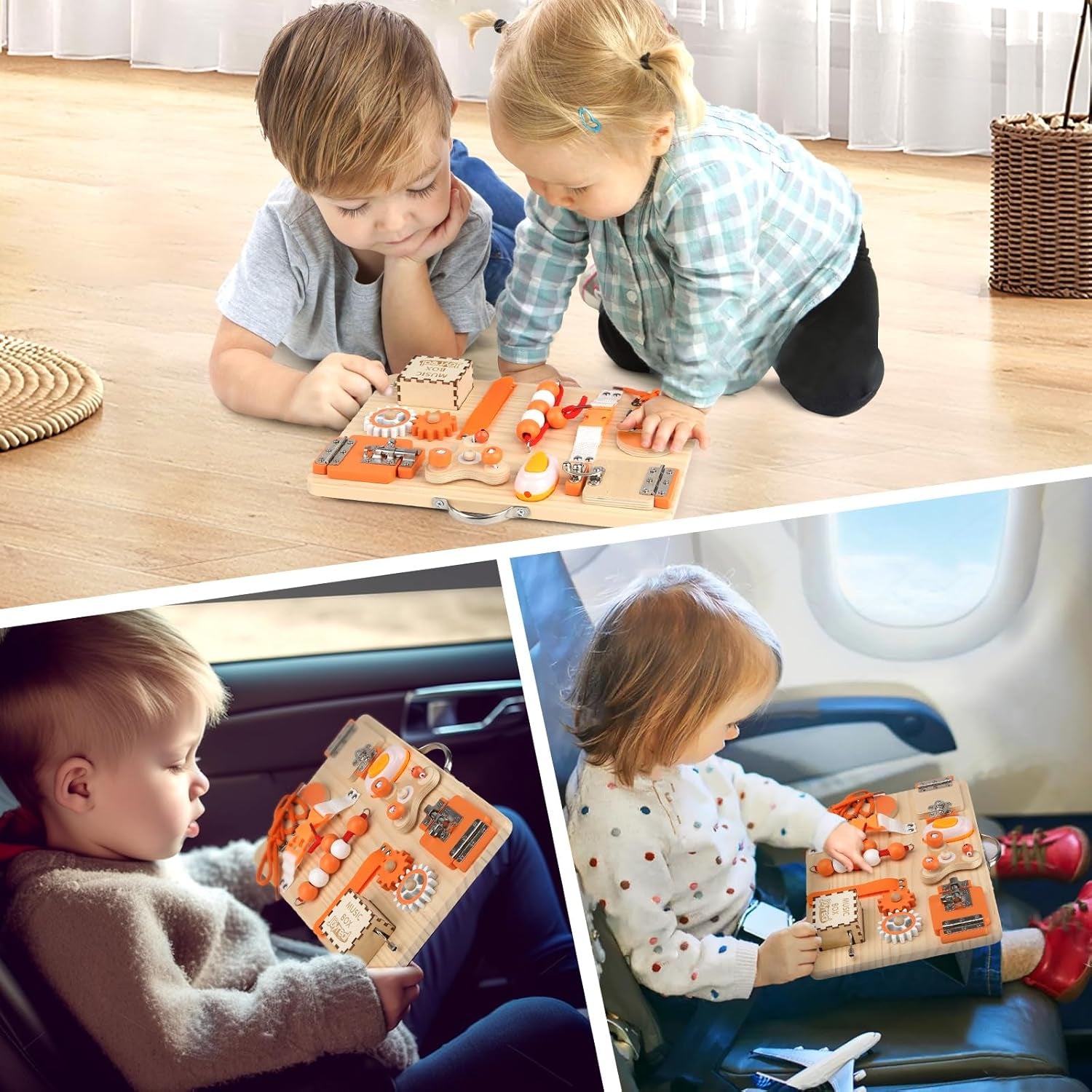 Busy Board Montessori - Parcours Motricité Bébé Planche Montessori Jeux Educatif Tableau Activités Jouet Enfant Pour Garcon Fille