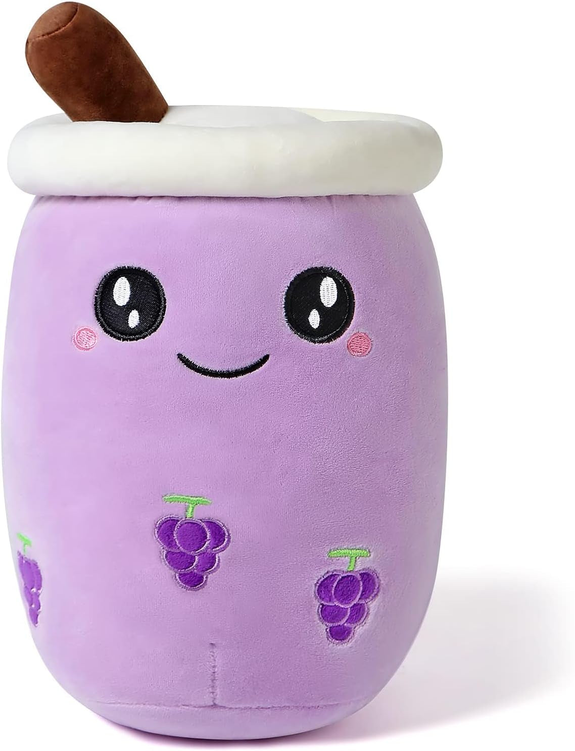 Shownicer Peluche Boba Tea Oreiller En Peluche Kawaii Bubble Tea Jouet Animal Peluche Tasse À Thé Au Lait Coussin De Lancer Cadeau Pour Enfants Filles Garçons (24Cm, Violet)