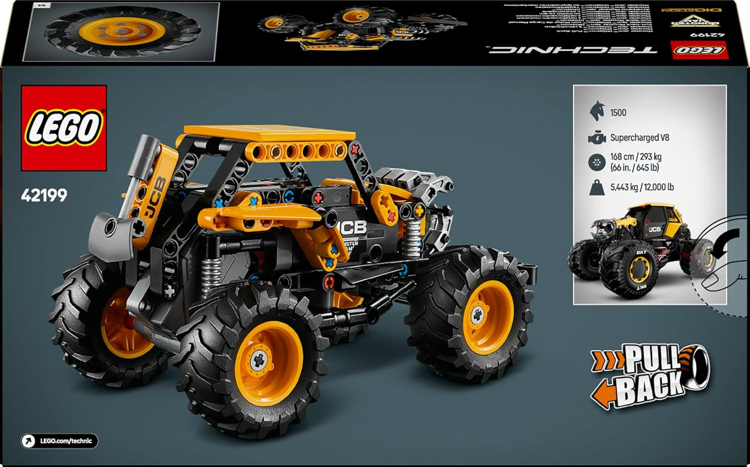 Technic Monster Jam Digatron À Rétrofriction - Maquette De Camion Pour Garçon Et Fille Dès 7 Ans - Jeu Créatif Pour Passionnés De Voitures - Idée Cadeau Pour Amateurs De Mécanique 42199