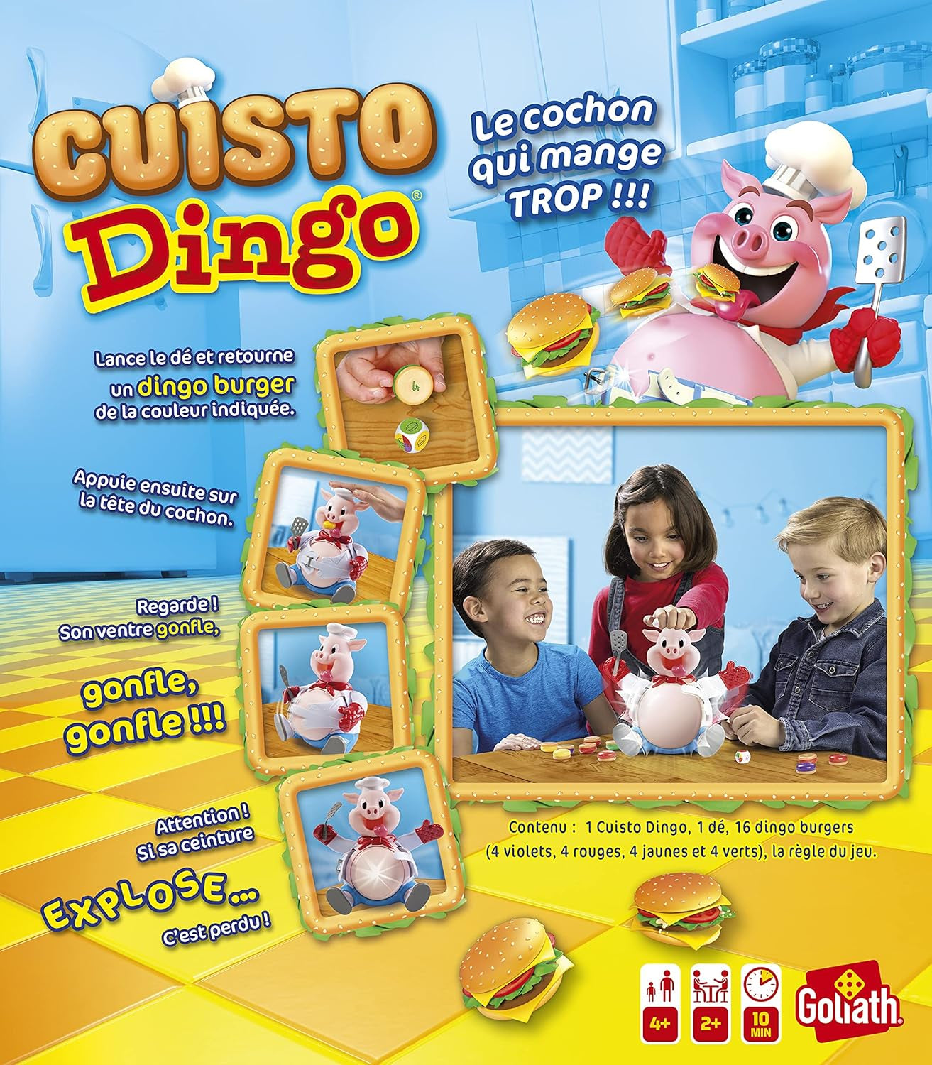 - CUISTO DINGO - Jeu De Société Pour Enfants Dès 4 Ans - Nourris Le Cochon Sans Faire Exploser Son Ventre - Jeu Rigolo Et Familial - À Jouer Entre Amis Ou En Famille - De 2 À 4 Joueurs