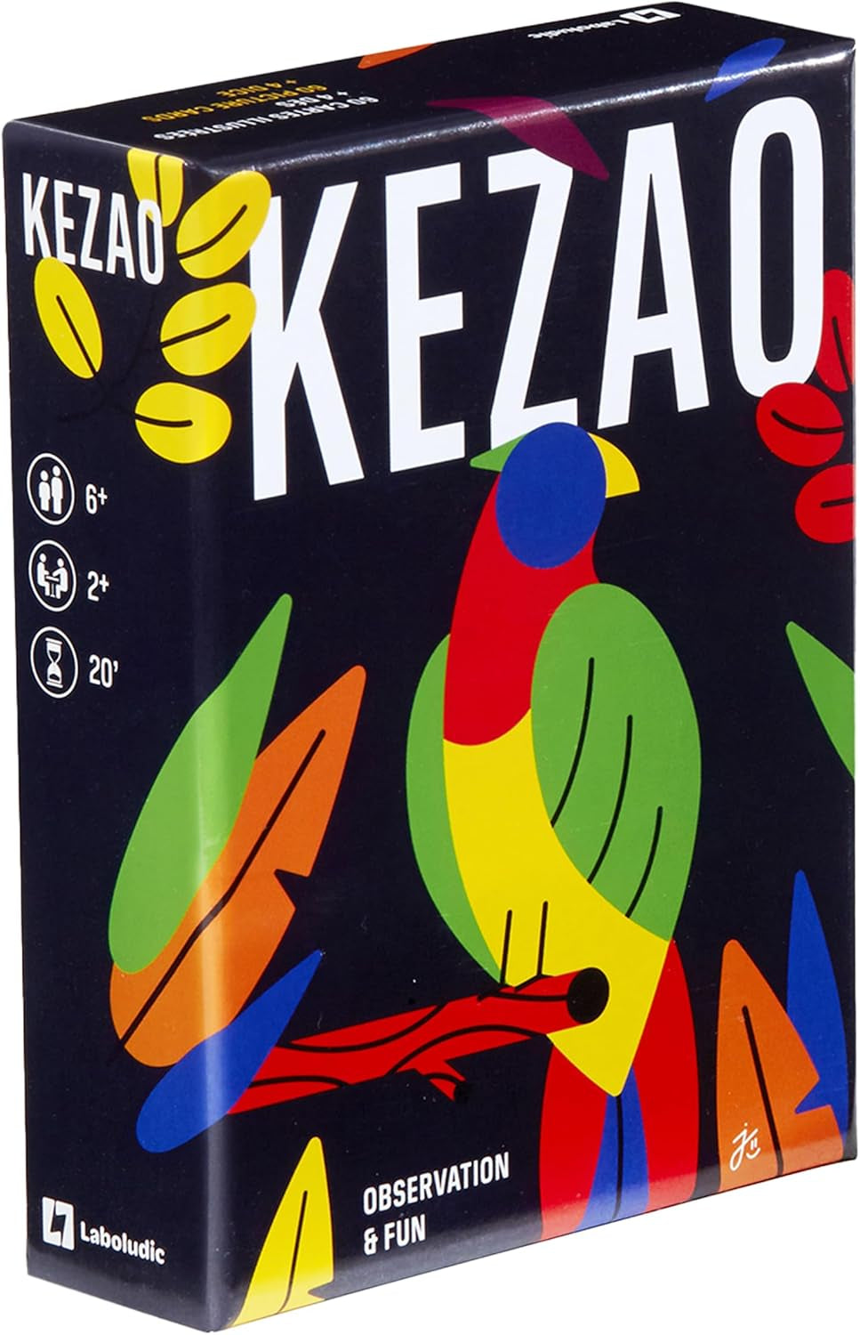 KEZAO - Jeu De Cartes Coloré Et Amusant Avec 4 Dés - Rapidité Et Observation - Jeu De Société Famille Et Enfant – Parties Rapides Et Rythmées – Règles Simples, Bleu,Jaune,Jaune…