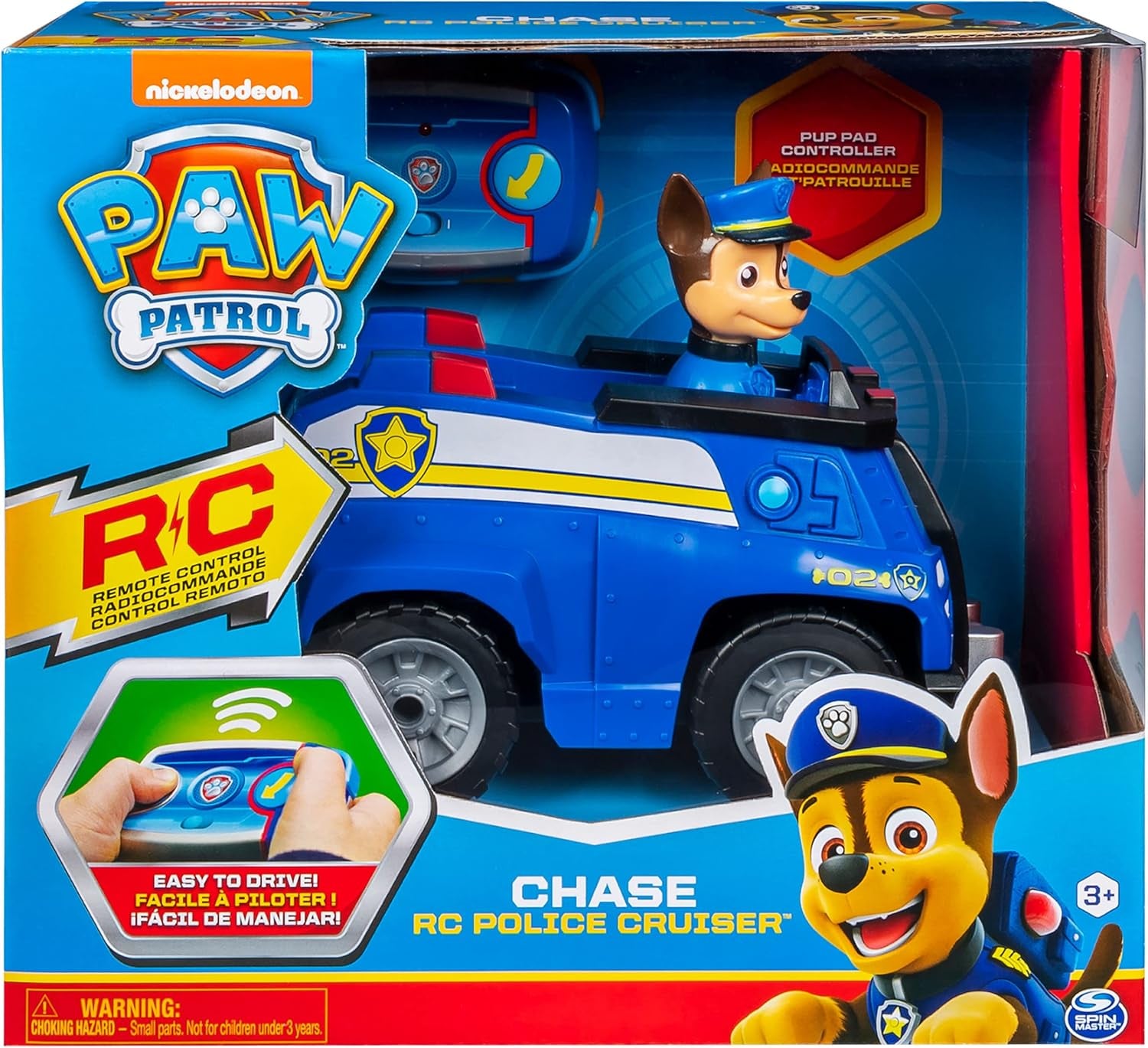 - Pat Patrouille - Véhicule RC Chase - Voiture Télécommandée Chase - Figurine À Collectionner - Pat Patrouille Jouet - Voiture Enfant - Jouet Enfant 3 Ans Et +