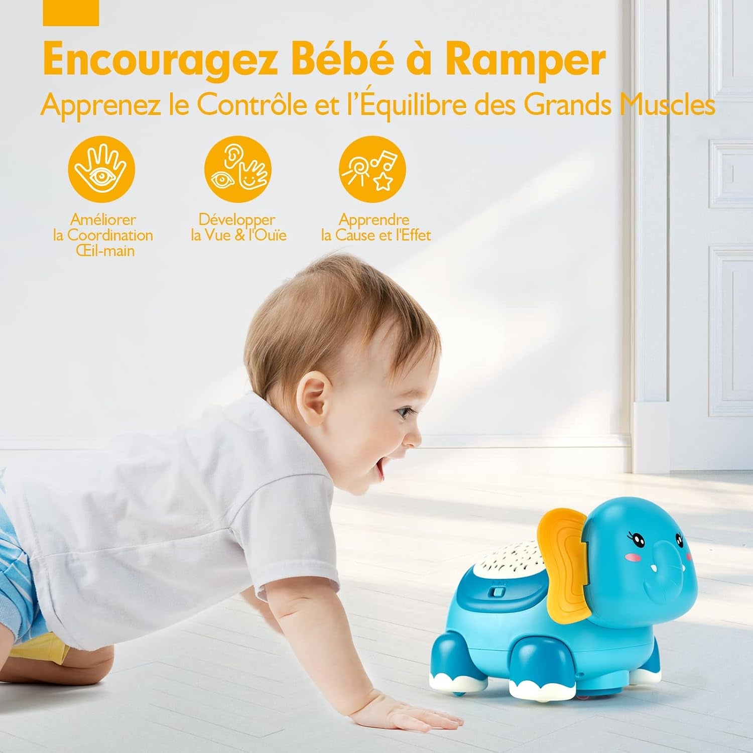 Jouet Pour Bébé 1 an Jouet Montessori D'Activité Et Rampant Pour Enfant 1 Ans Avec Musique Et Sons, Cadeau De Jouets D'Activité Et De Développement Pour Bébé Enfant 1 2 3 Ans Garçon Fille
