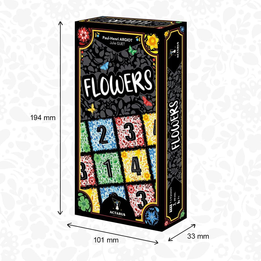 - Flowers - Jeu De Cartes Pour Adultes & Enfants Dès 7 Ans - Placer Vos Tuiles Par Couleur Pour Maximiser Vos Points - Jeu De Société Stratégie - 1 À 4 Joueurs - 20 Min -En Français -Actarus