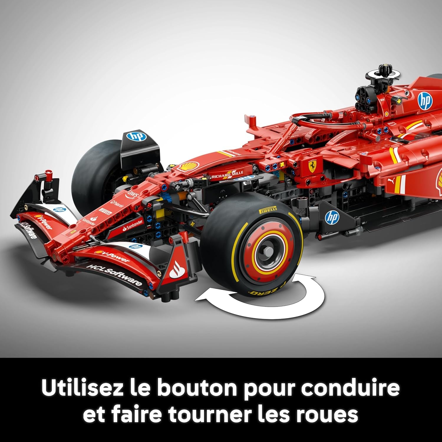 Technic F1 Ferrari SF-24 - Maquette De Voiture De Course Collector À Échelle 1/8 - Inclut Moteur V6, Boîte De Vitesses, DRS & Volant - Activité De Noël - Idée Cadeau Adulte & Adolescent 42207