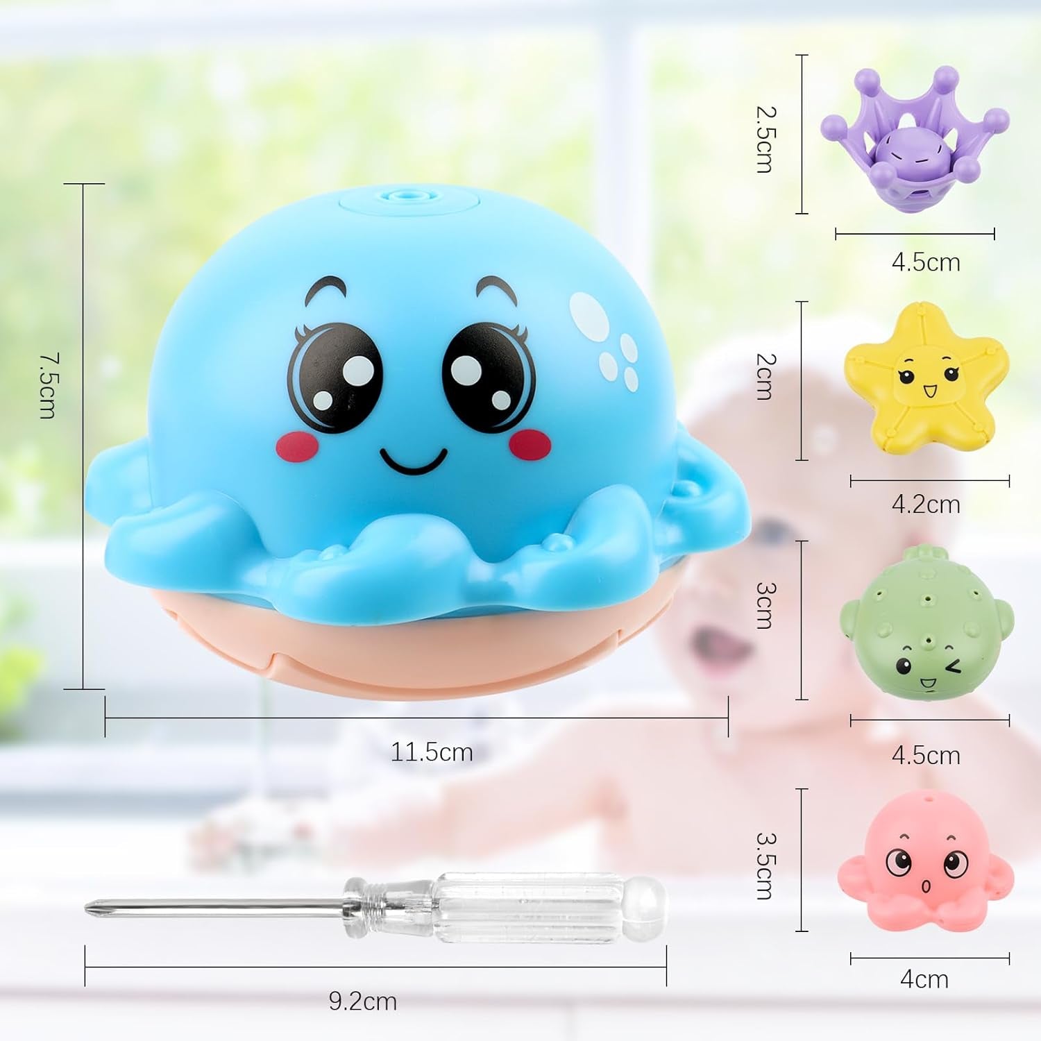 Jouets De Bain Bébé, Jeux De Bain Pour Bebe Enfant 1 2 3 4 Ans,Jouets De Bain Lumineux Pour Bébé, Jouet D'Arroseur D'Eau Poisson,Jeu D'Eau Poulpe De À Jet Avec LED Pour Les Enfants