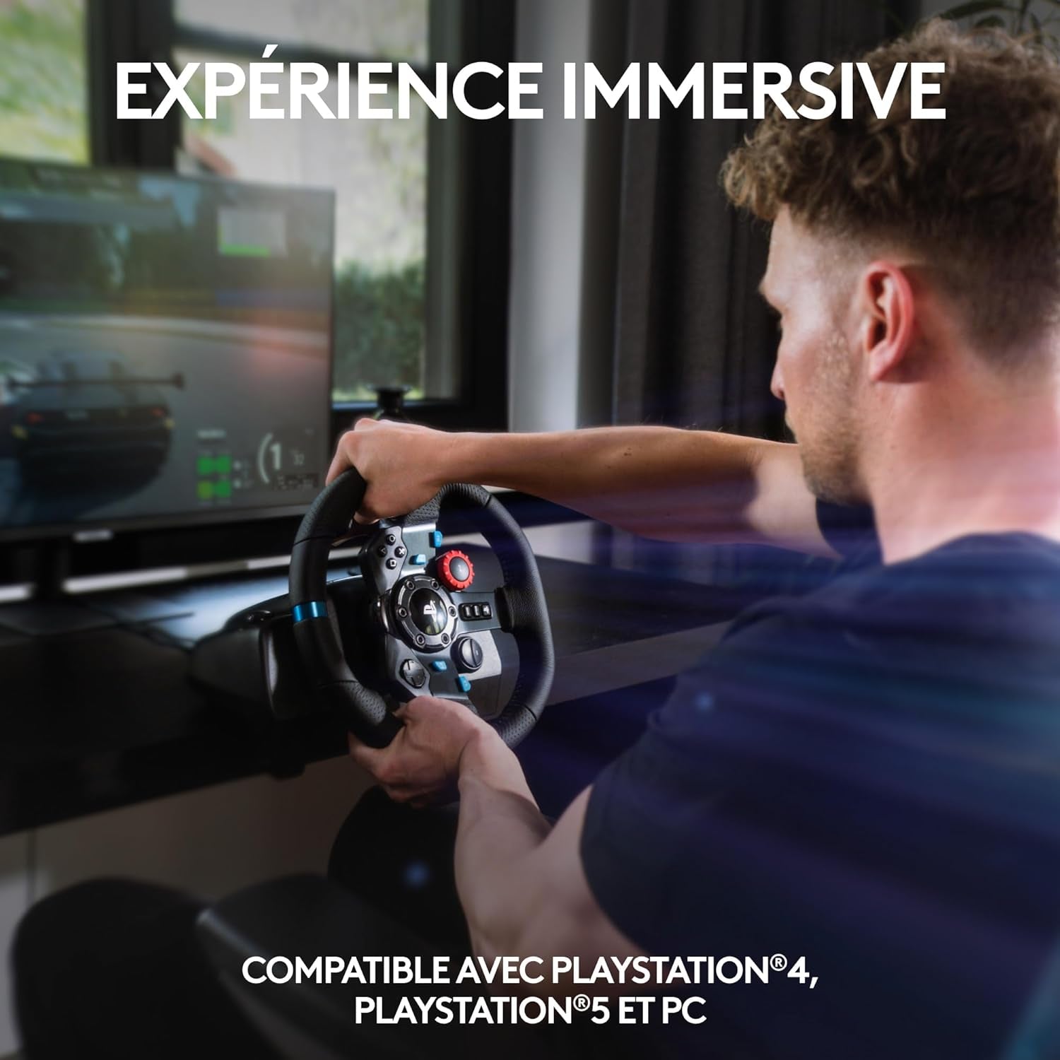G29 Driving Force Volant De Course Et Pédales, Retour De Force Réaliste, Leviers De Vitesse En Acier Inoxydable, Couverture De Volant Pour PS5, PS4, PC Et Mac - Noir