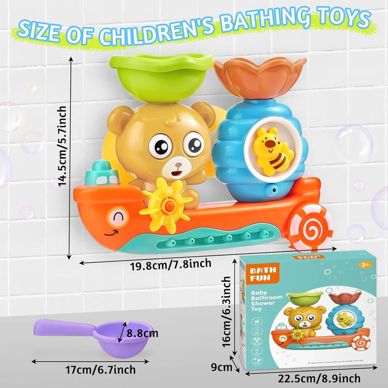 Jouets De Bain Bébé, Jeux De Bain Pour Bebe Enfant 1 2 3 4 Ans, Jouet Bain Bebe 1 An, Jouet De Bain Cascade Interactif Avec Cuillère À Eau, Cadeaux Pour Garçons Fille