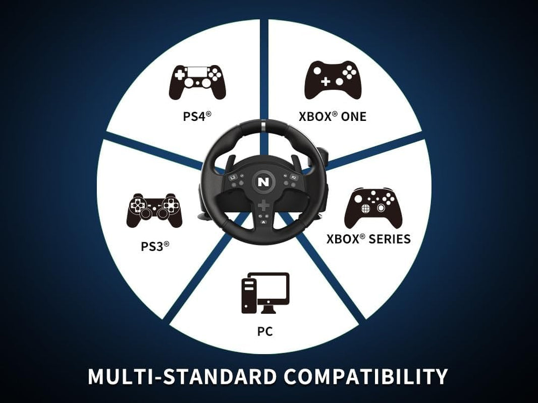 Drive Pro V200 Volant De Course Avec Pédales Et Levier De Vitesse, Volant 270° Pour PC, PS4, Xbox One, Xbox Series X/S, Racing Wheel Avec Vibration Compatible Avec Simulateur De Conduite Gaming