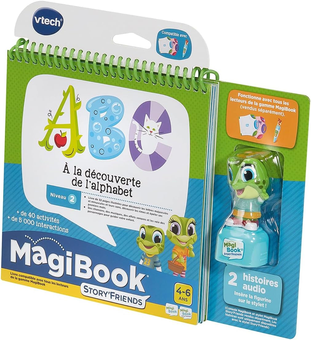 - Magibook Story'Friends ABC À La Découverte De L'Alphabet - Livre Jeu Éducatif Avec Figurine Grenouille - Niveau Moyenne Section À CP - Cadeau Enfant De 4 Ans À 6 Ans - Contenu En Français