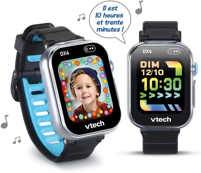 - Kidizoom Smartwatch DX4 Noire - Montre Digitale Enfant 16 En 1 Avec Écran Tactile Couleur, Jeux, Applications, Appareil Photo Et Vidéo - Cadeau Enfant Dès 5 Ans - Contenu En Français