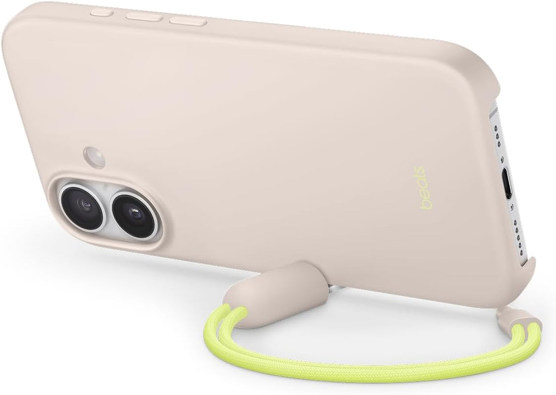 Coque Avec Béquille Pour Iphone 17 Équipée Magsafe Avec Commande De L'Appareil Photo, Support Intégré Et Dragonne, Fini Mat Et Doublure En Tissu Microfibre - Gris Gypse