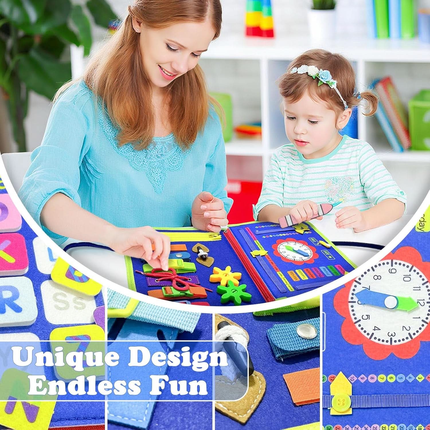 Busy Board Montessori, Planche Activité Tableau Sensoriel, Livre Jouet De Développement Motricité Fine & Éducation Préscolaire, Jeux Educatif Pour Garcon Fille#5