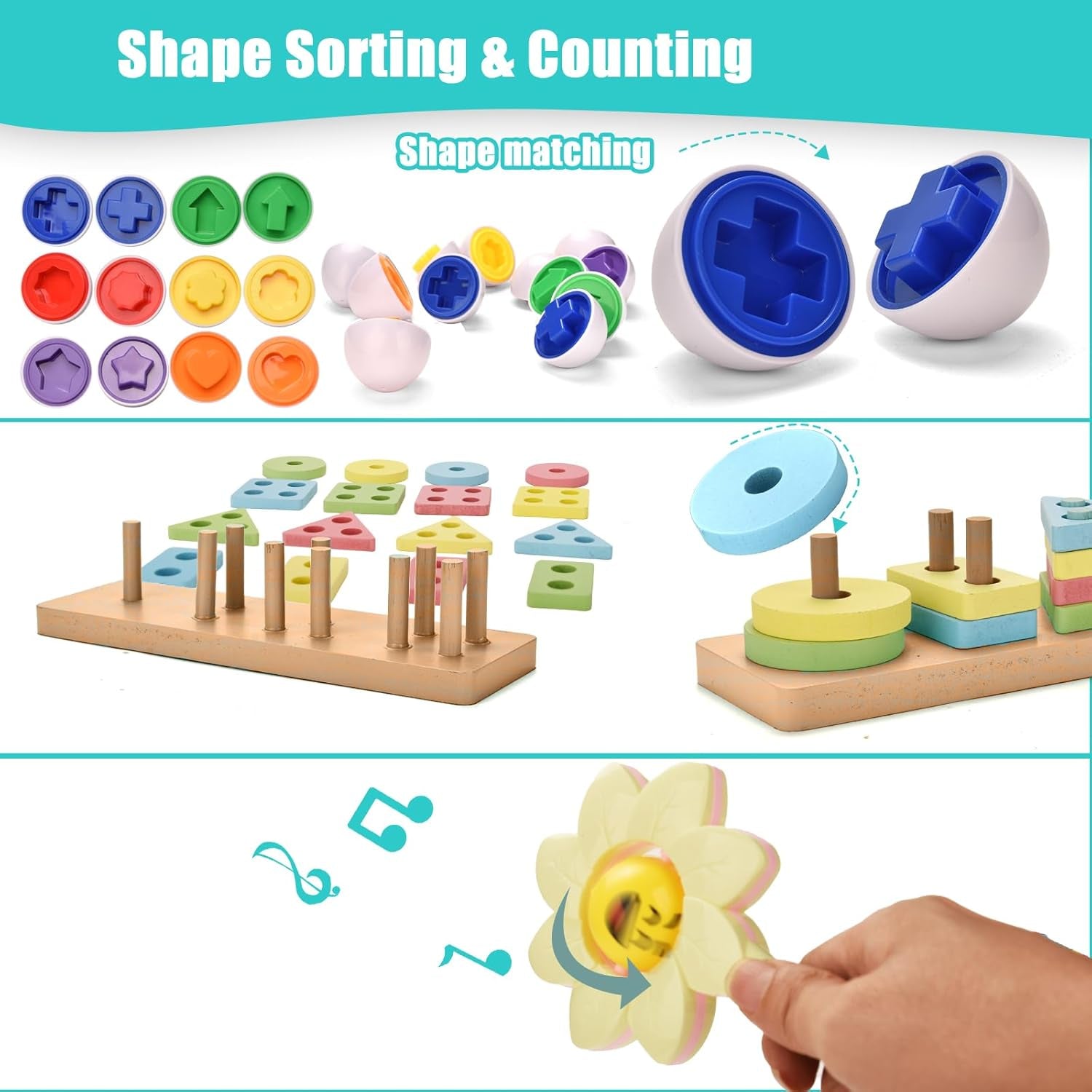 Jouets Bébés Pour 6 À 12 Mois,9 En 1 Montessori Jeux Bébé Eveil,Sensoriels,Trieur De Formes, En Blocs,À Empiler, Jouet Bebe 1 2 3 Ans Jeux Cadeau Pour Nouveau-Né