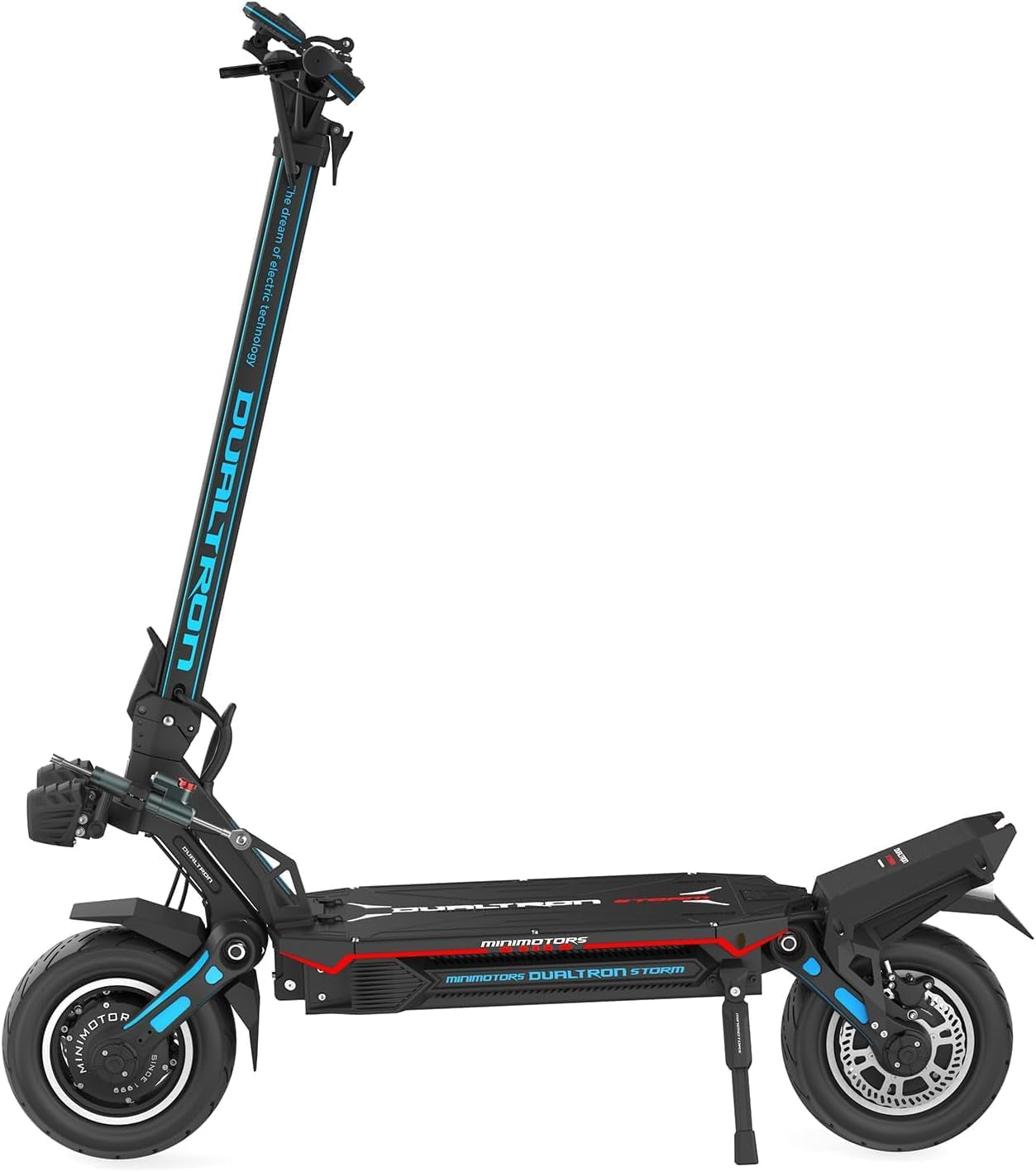 Minimotors - Trottinette Electrique Adulte Dualtron Storm Limited 84V / 45Ah, 2 Moteurs 5750W, Autonomie Jusqu'À 180Km, 25Km/H, Rapide Puissante Et Confortable, Noire