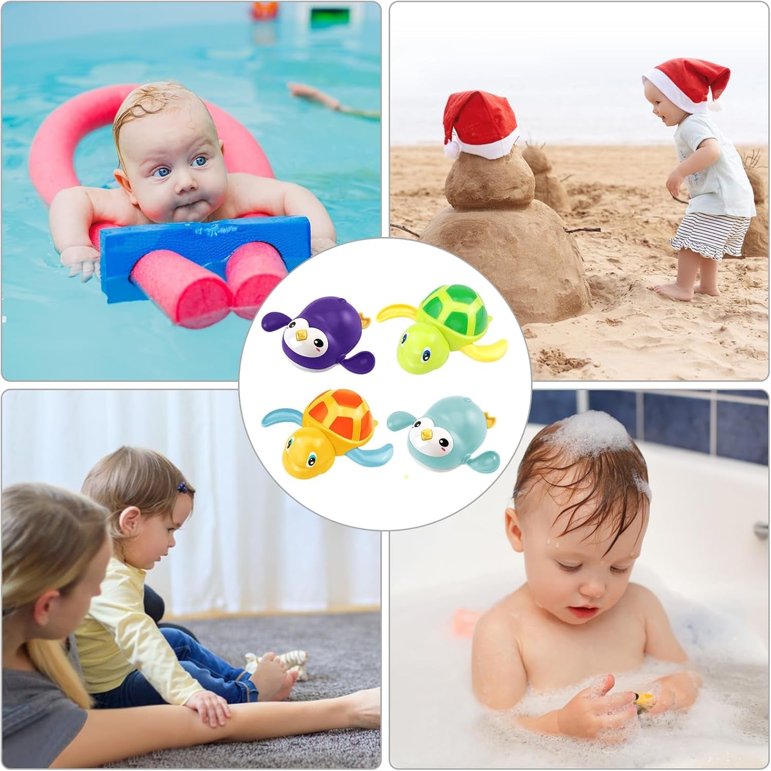 4 Pièce Jouet De Bain Bébé, Jeux De Bain, Animaux Jouets Flottants, Jouet À Remonter Bain, Jouets Flottants, Jouet De Piscine, Salle De Bain Jouets, Jouets De Bain Pour Garcon Fille