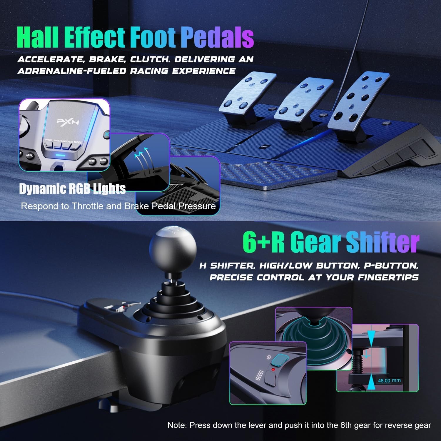 V9 Gen2 Volant De Course - 270° & 900°, Levier De Vitesse En H, Pédales À Effet Hall, Palettes De Changement De Vitesses, Application Outils, Retour De Vibration – Volant Pour PC, Xbox Et PS4