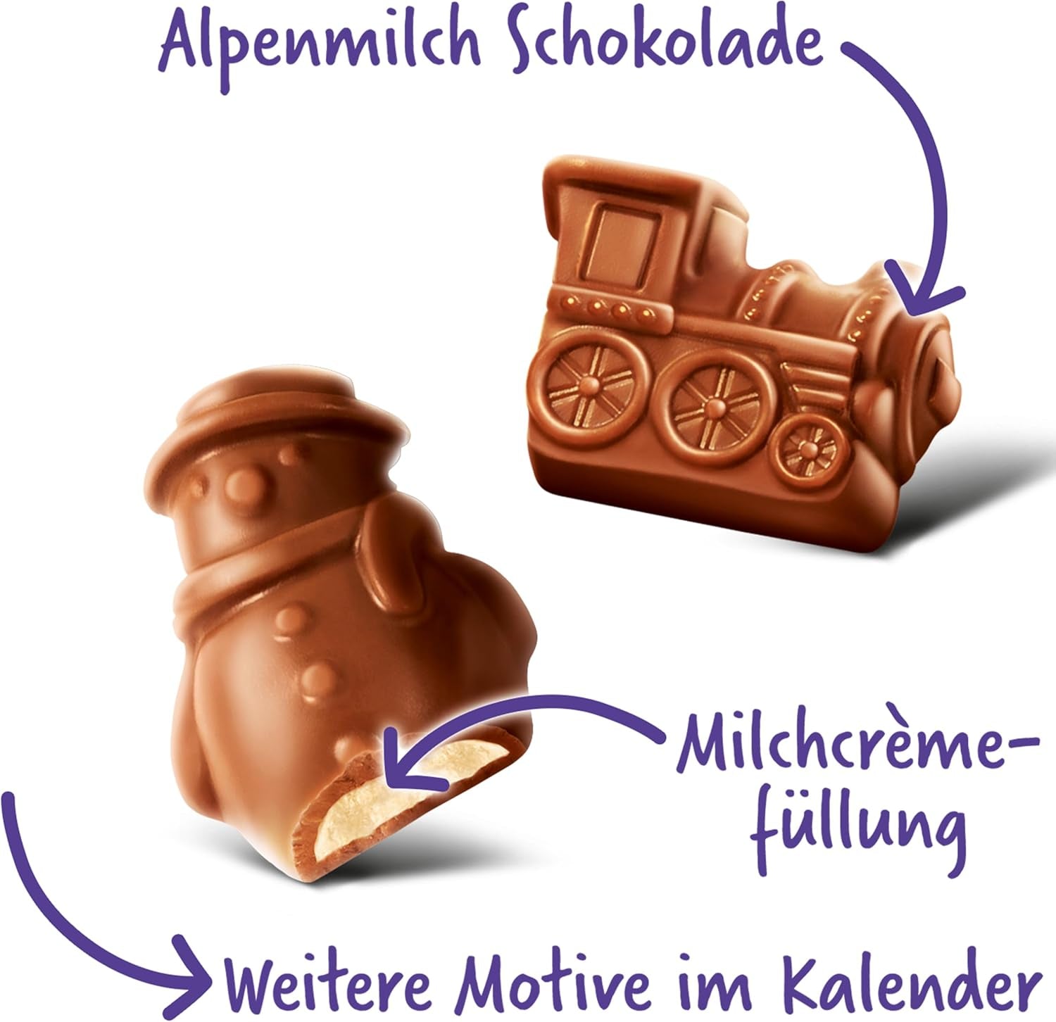 - 1 Calendrier De L’Avent  - Assortiment Festif De Chocolats - Idée Cadeau Noël - Chocolat À Offrir - 1 Calendrier De 200 G