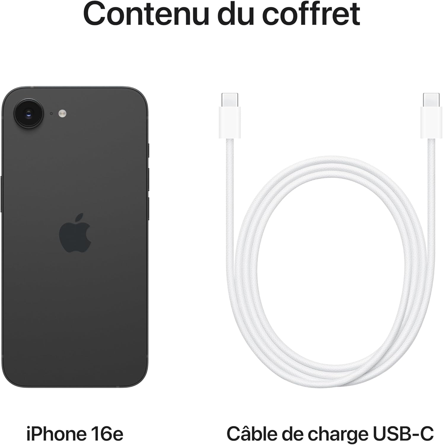 Iphone 16E 512 Go : Conçu Pour  Intelligence, Puce A18, Autonomie De Taille, Caméra Fusion 48 Mpx, Écran Super Retina XDR De 6,1 Pouces; Noir