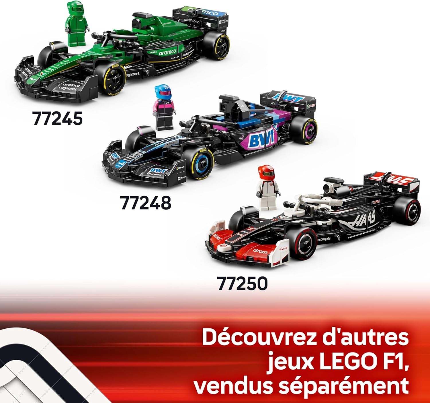 Speed Champions Voiture F1 Ferrari SF-24 - Jeu De Construction Avec Véhicule De Course - Minifigurine Collector De Pilote De Formule 1 - Décoration De Noël - Cadeau Garçon Ou Fille 10 Ans 77242