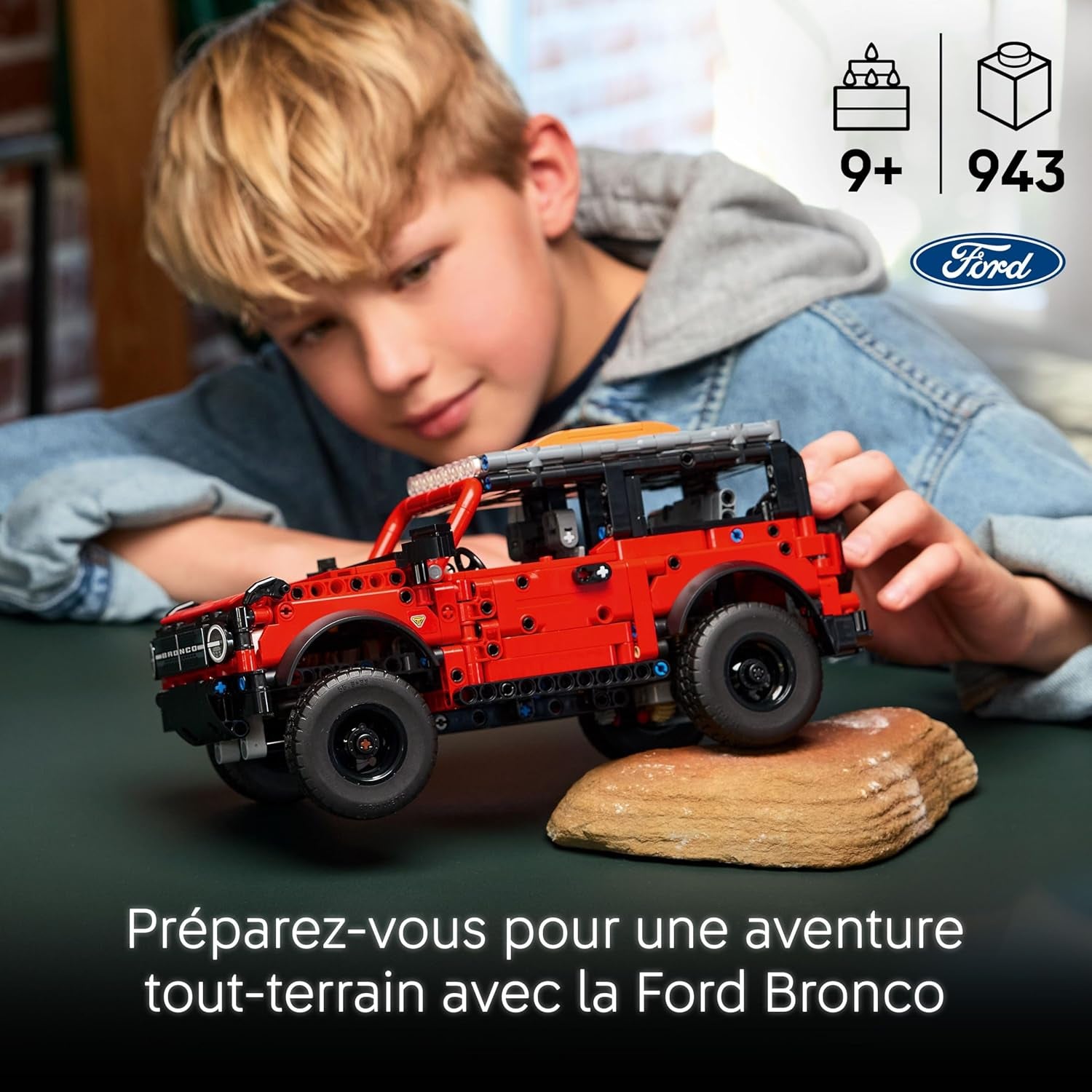 Technic SUV Ford Bronco - Jeu De Construction De Voiture 4X4 - Maquette Avec Portes Ouvrantes, Moteur V6, Suspension & Direction - Cadeau Collector Pour Garçon Dès 9 Ans 42213