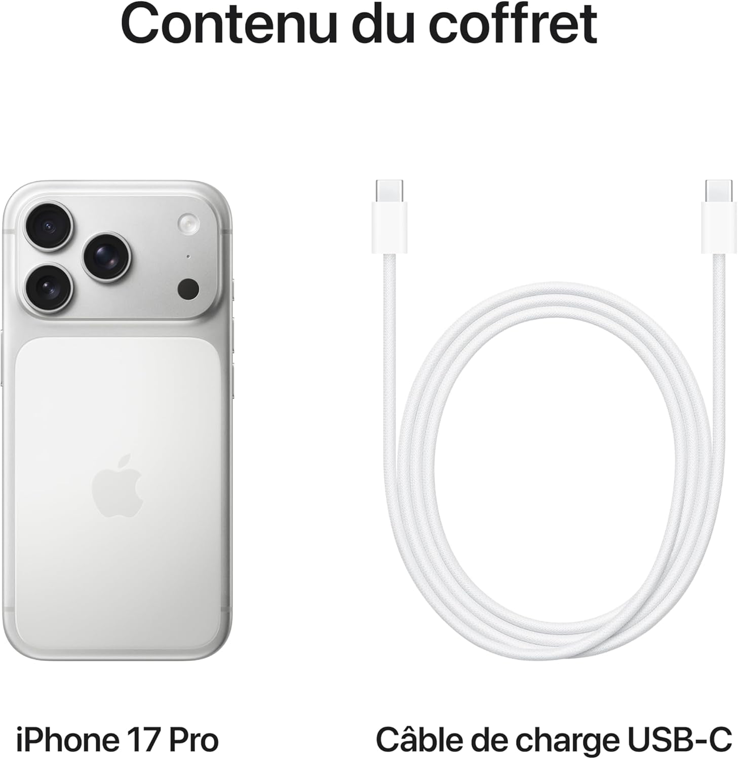 Iphone 17 Pro 512 Go : Écran 6,3 Pouces Avec Promotion Jusqu’À 120 Hz, Puce A19 Pro, Autonomie Prodigieuse, Système Caméra Pro Fusion Avec Caméra Avant Center Stage ; Argent