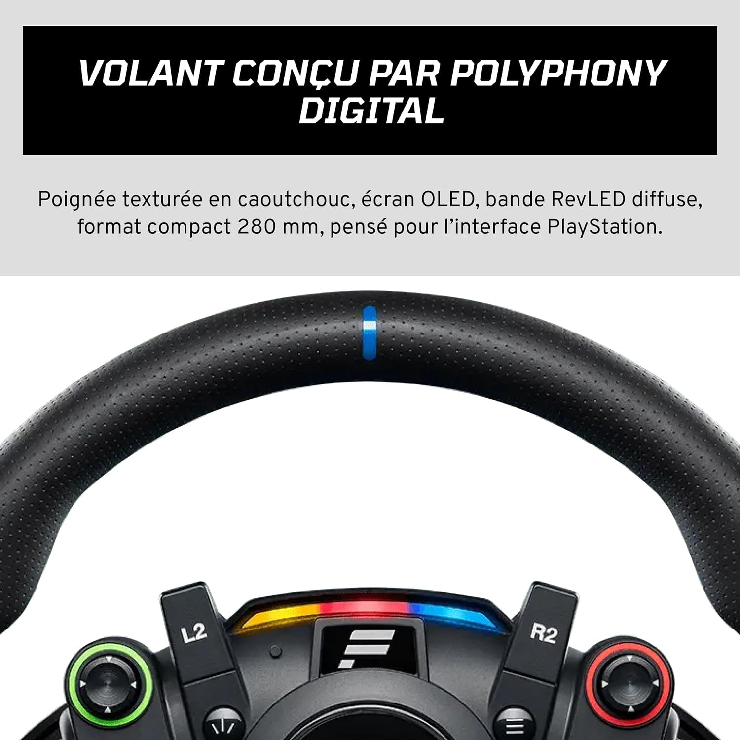 Gran Turismo DD Pro Playstation® Sim Volant De Course Sous Licence Officielle, Empattement Et Pédales – Volant Polyphony Digital, Direct Drive 5 Nm, Jeu De 2 Pédales Pour PC, PS5, PS4