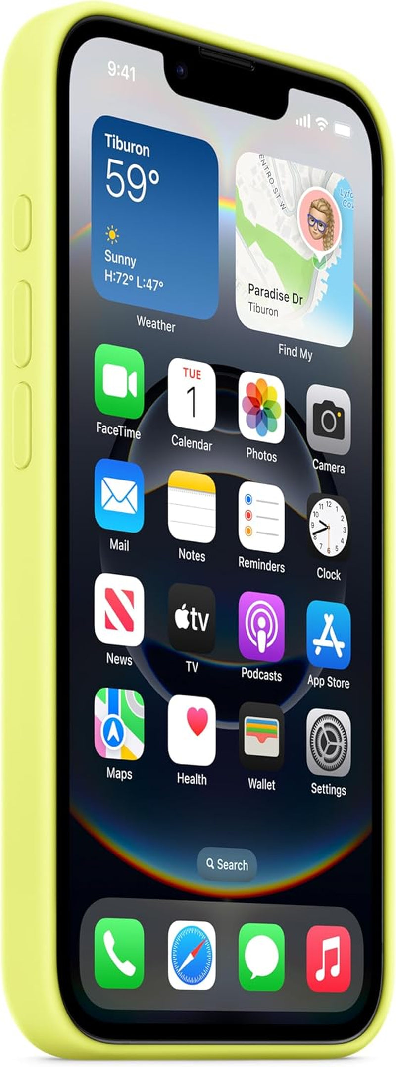 Coque En Silicone Pour Iphone 16E - Jaune Fluo