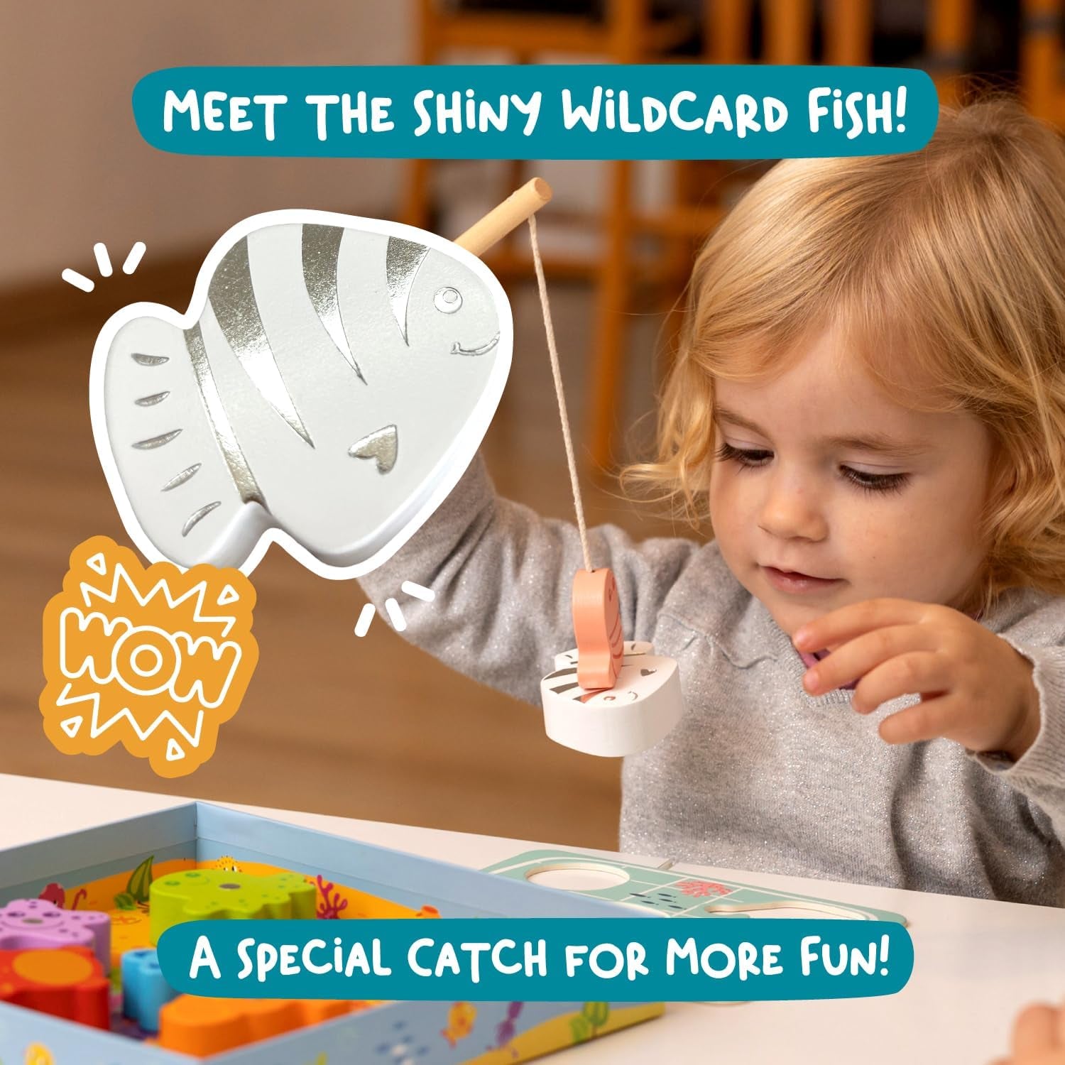 Jeu De Pêche Magnétique En Bois Pour Enfants Dès 2 Ans - Jouet Magnétique Ludique Pour Tout-Petits De 2 3 Ans - Jeu Montessori De Pêche À La Ligne Avec Puzzle - Cadeau Pour Fille Et Garçon